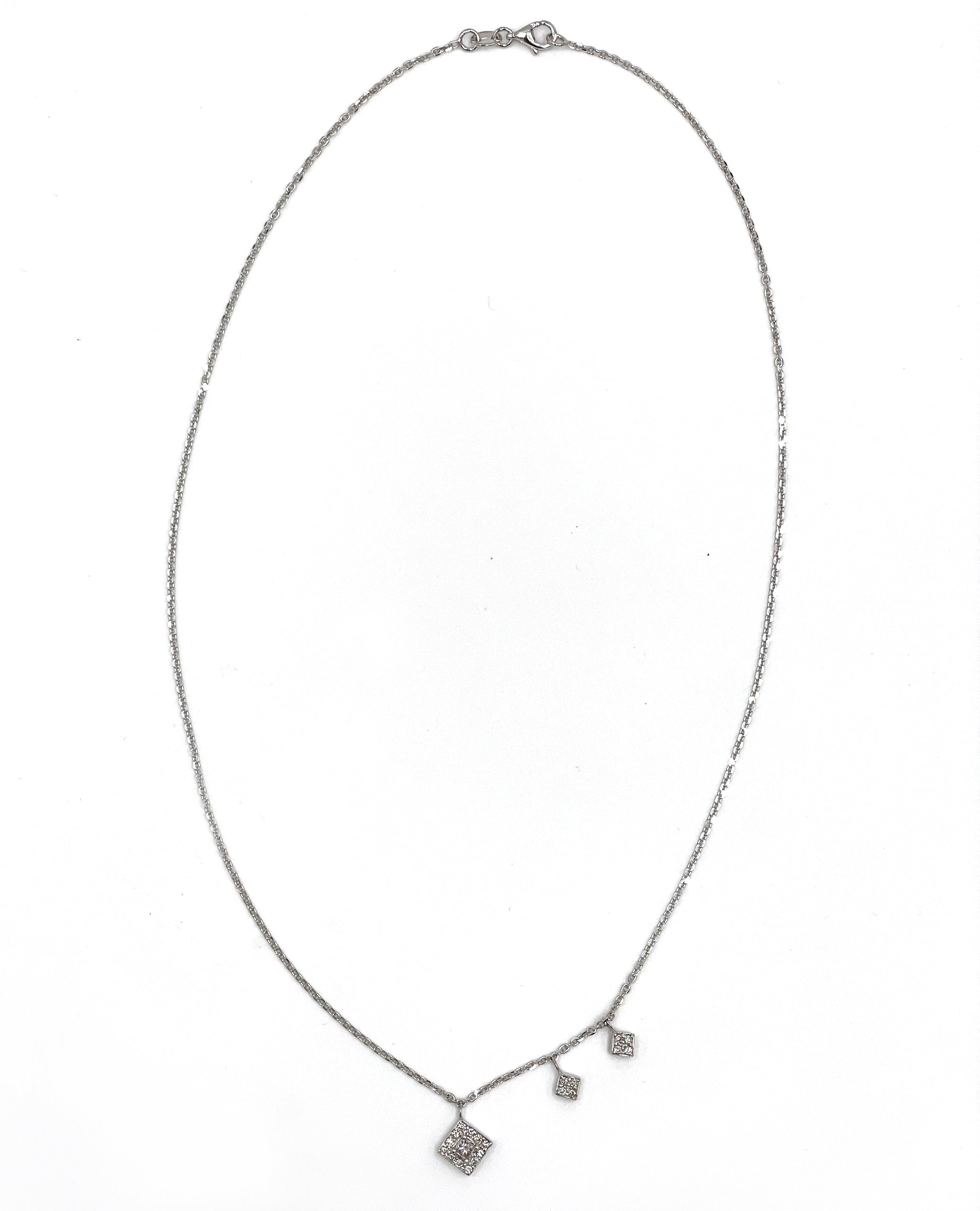 14K White Gold Diamond Necklace