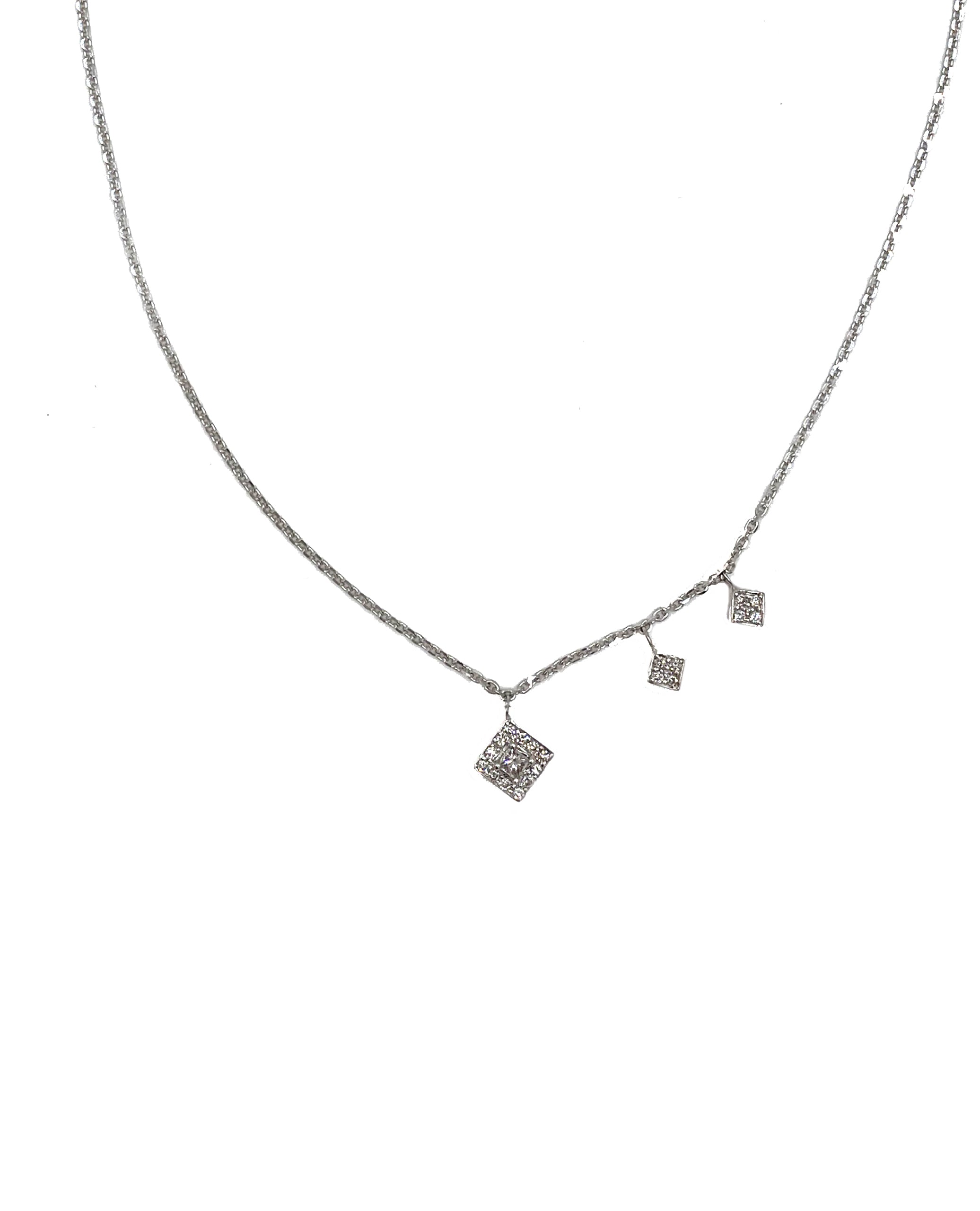 14K White Gold Diamond Necklace