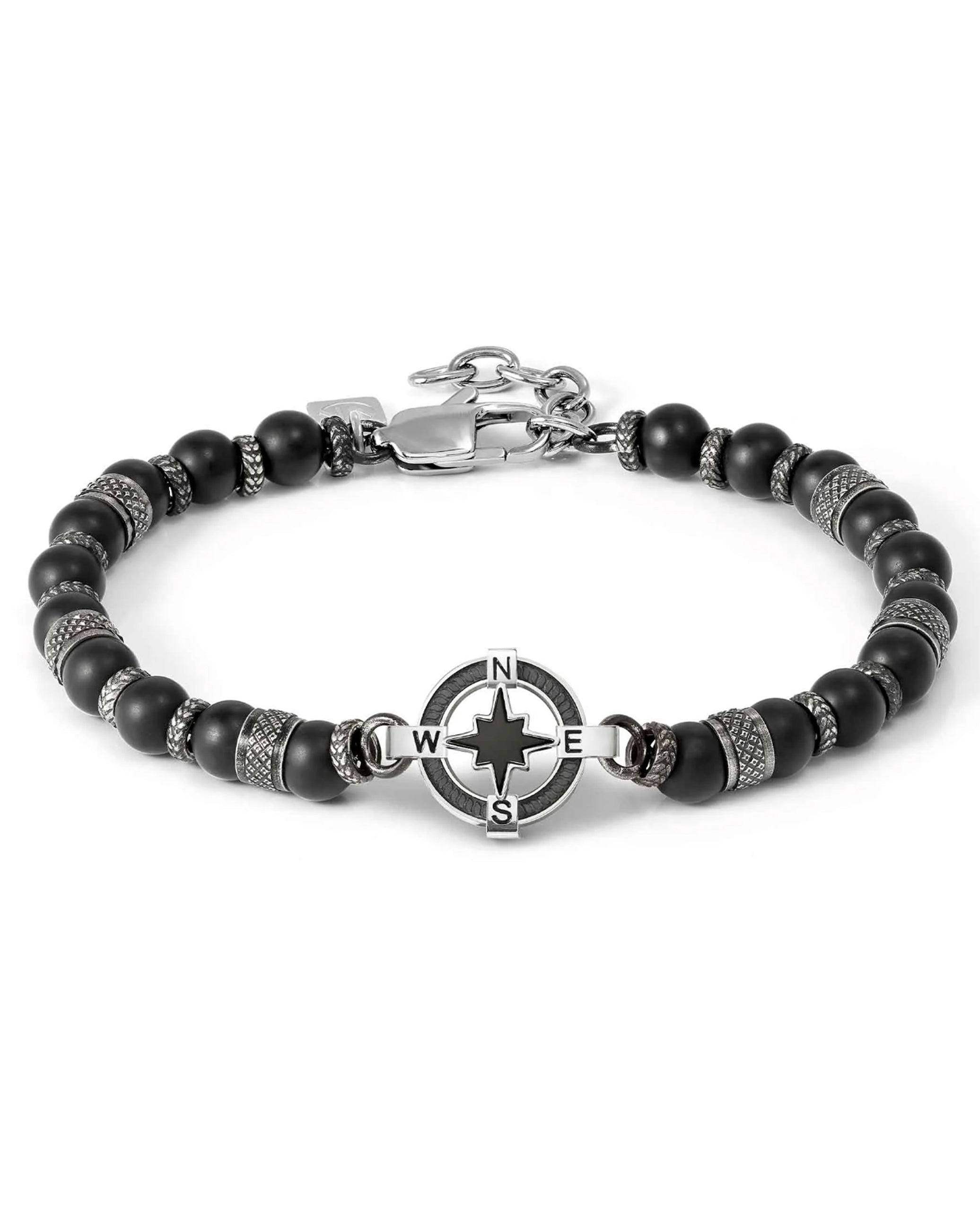 Nomination 133016/060 MANVISION Bracelet with Wind Rose & Black Agate Stones