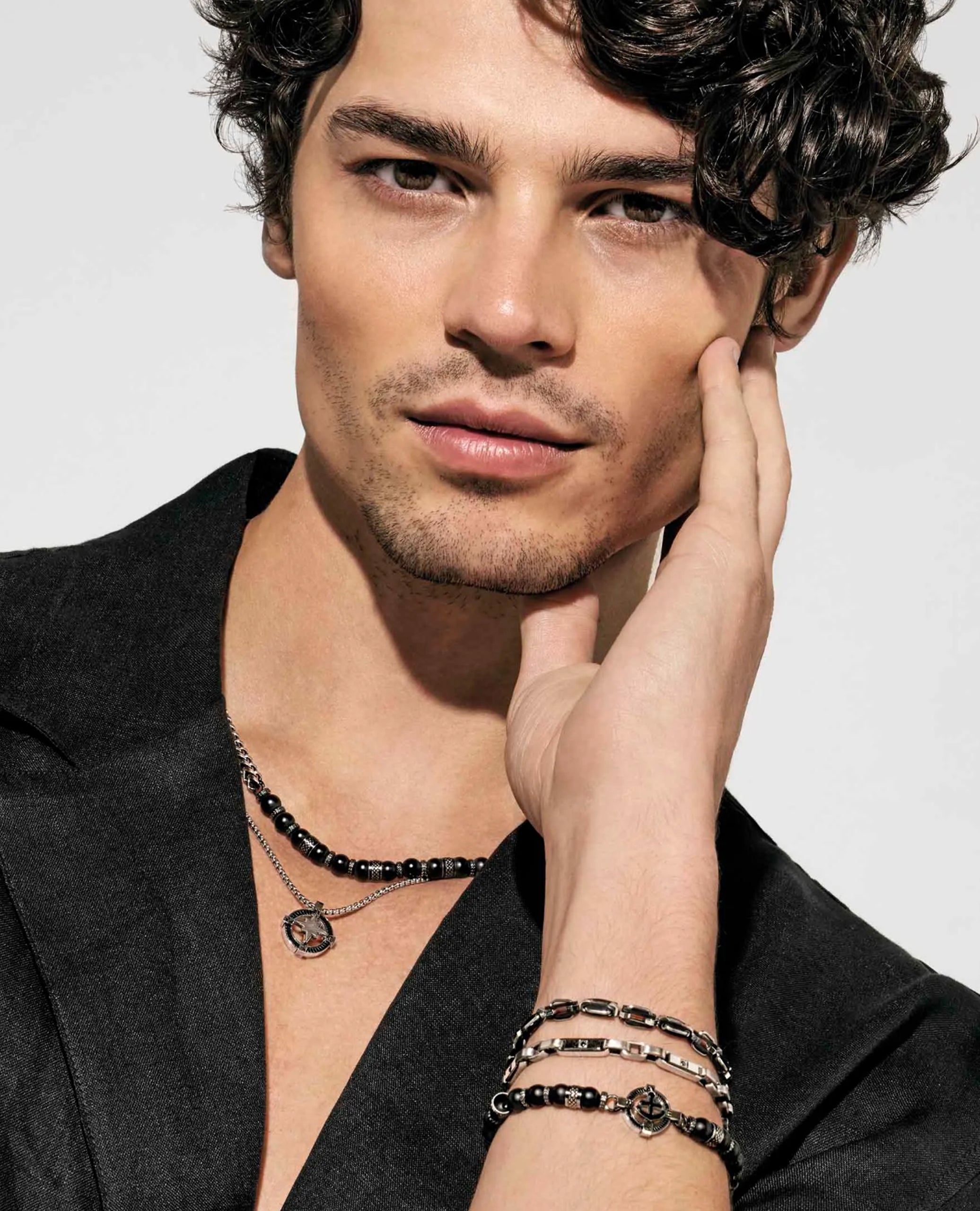 Nomination 133022/030 MANVISION Bracelet with Black Chain & Decoration