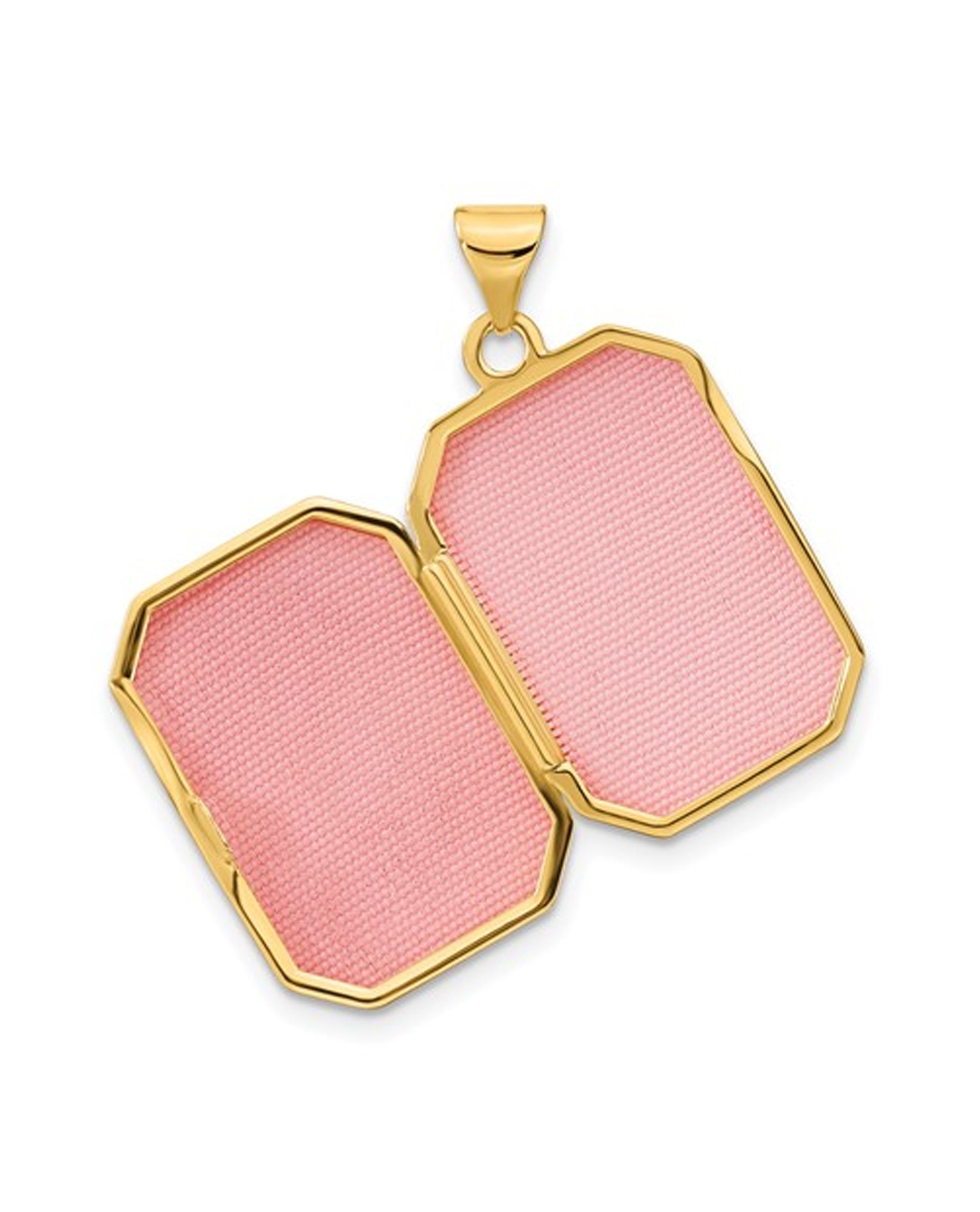 14K Yellow Gold 20mm Long Rectangular Locket