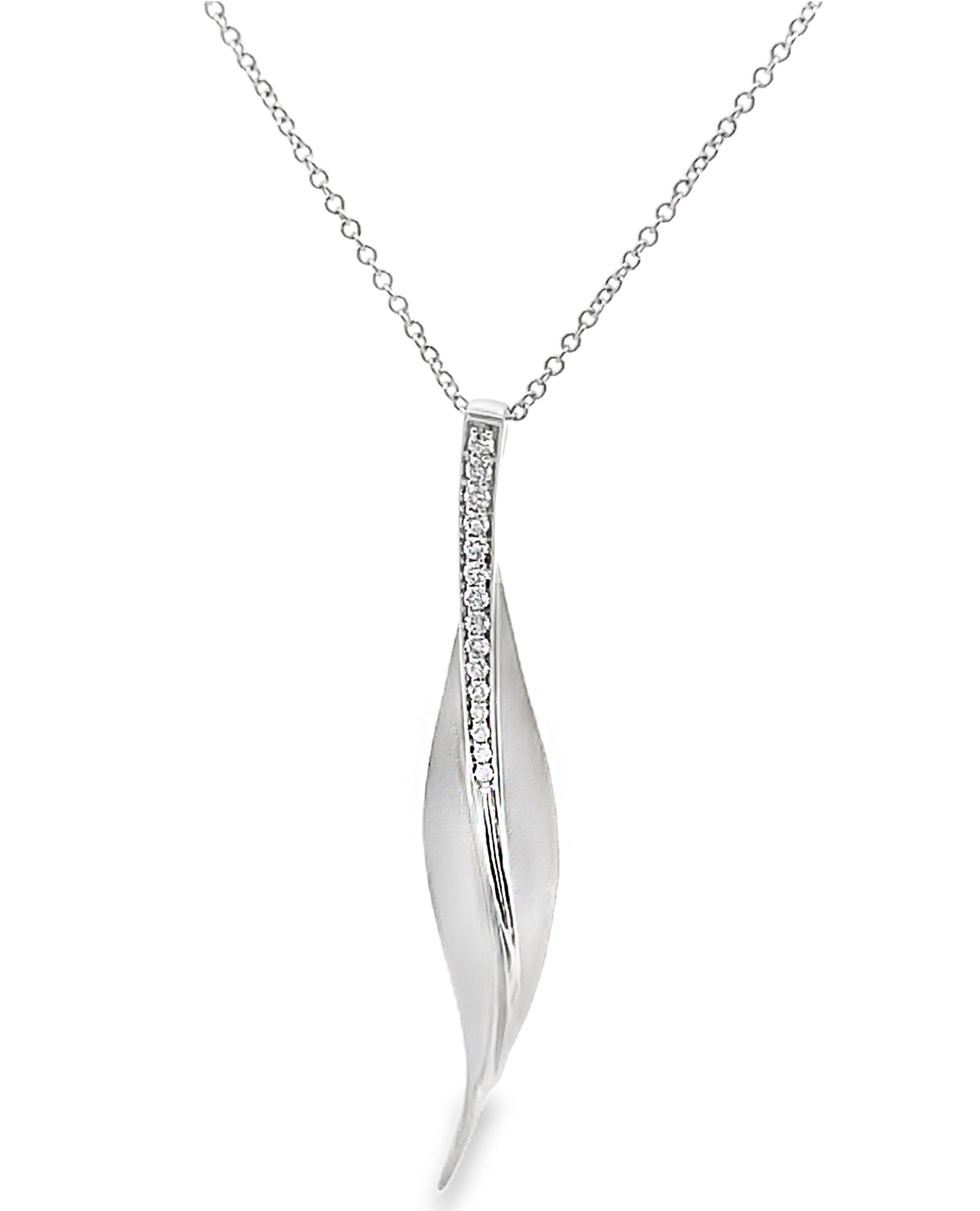 Simon G. DP113 18K White Gold and Diamond Garden Collection Pendant Necklace