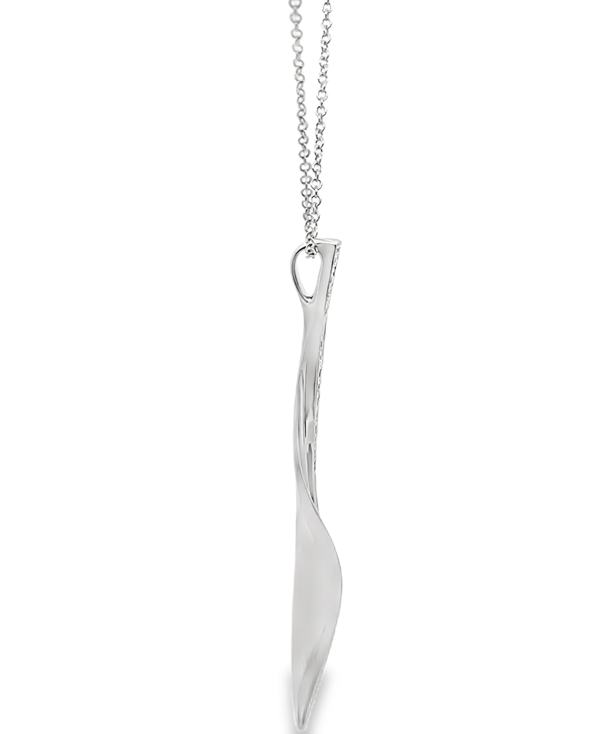 Simon G. DP113 18K White Gold and Diamond Garden Collection Pendant Necklace