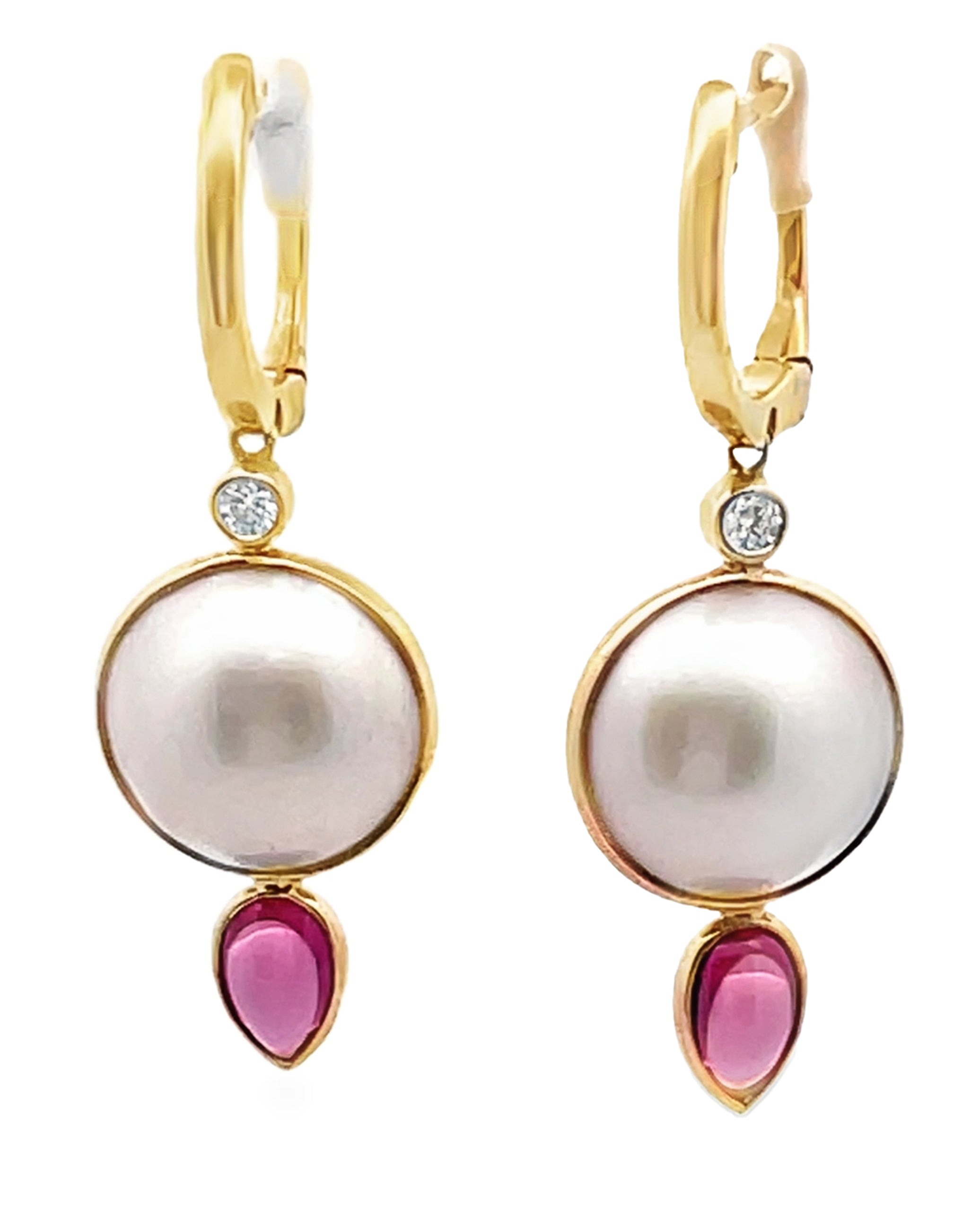 Olivia B. 14K Yellow Gold Mabe Pearl Dangle Earrings (Watch Video)