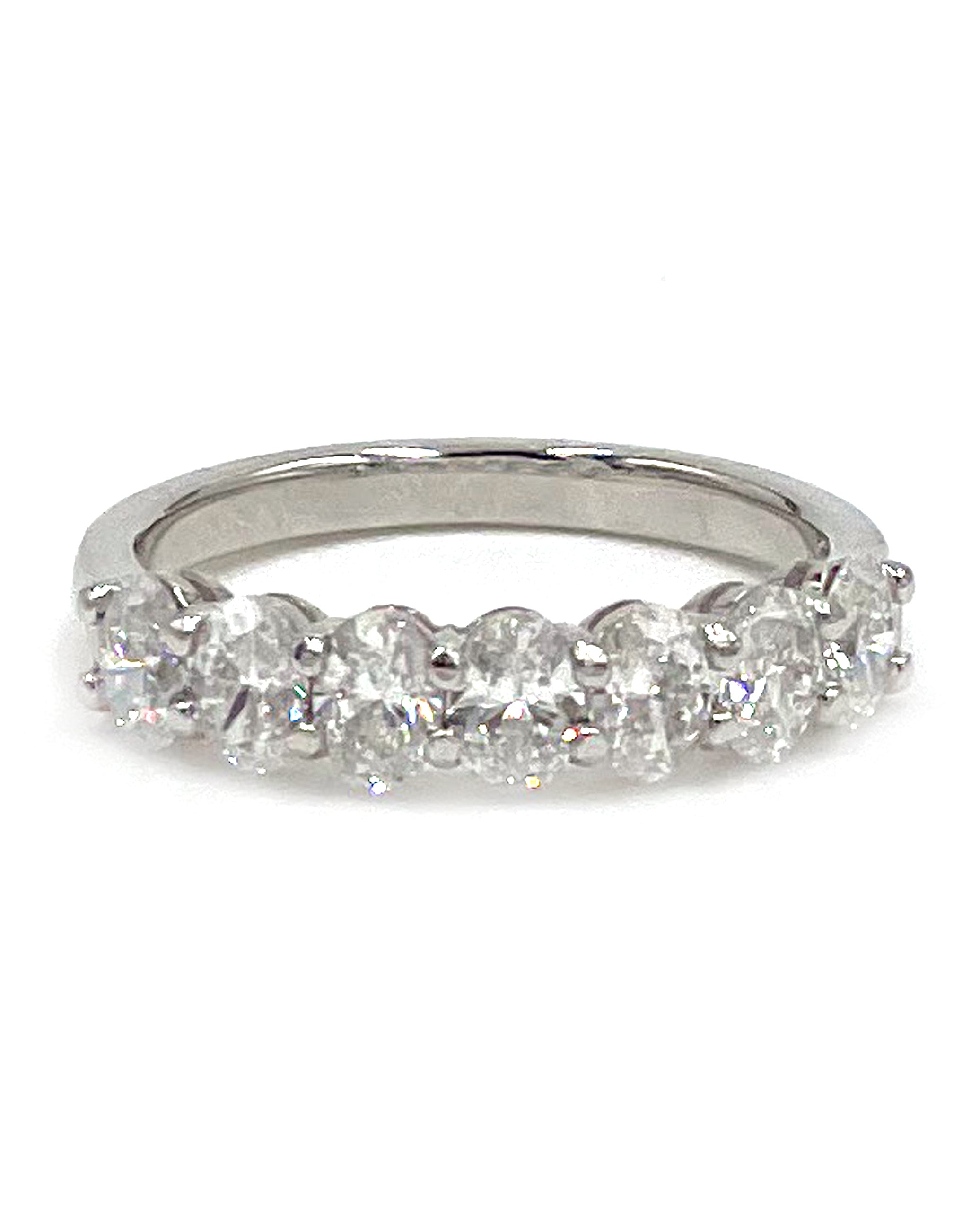 Oval Diamond Band 1.33 Carats Set in 18K White Gold