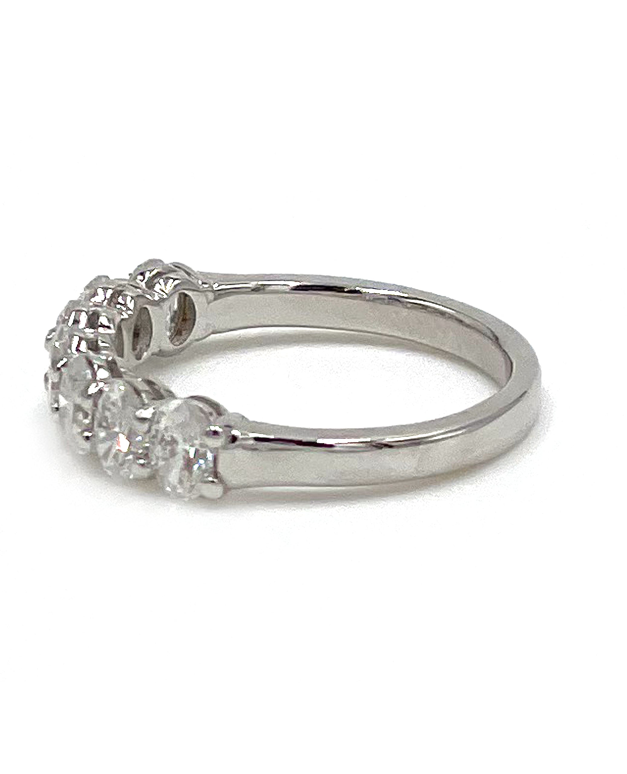 Oval Diamond Band 1.33 Carats Set in 18K White Gold