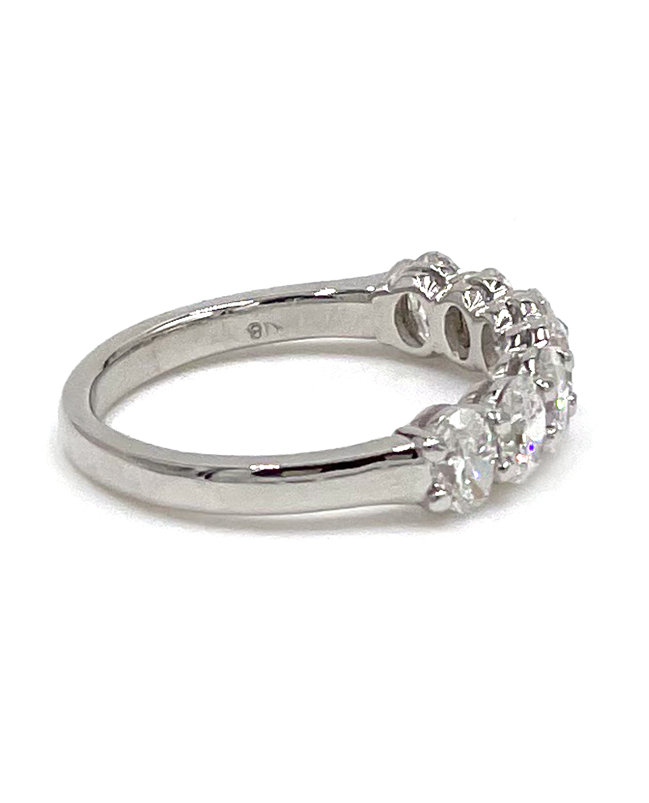 Oval Diamond Band 1.33 Carats Set in 18K White Gold