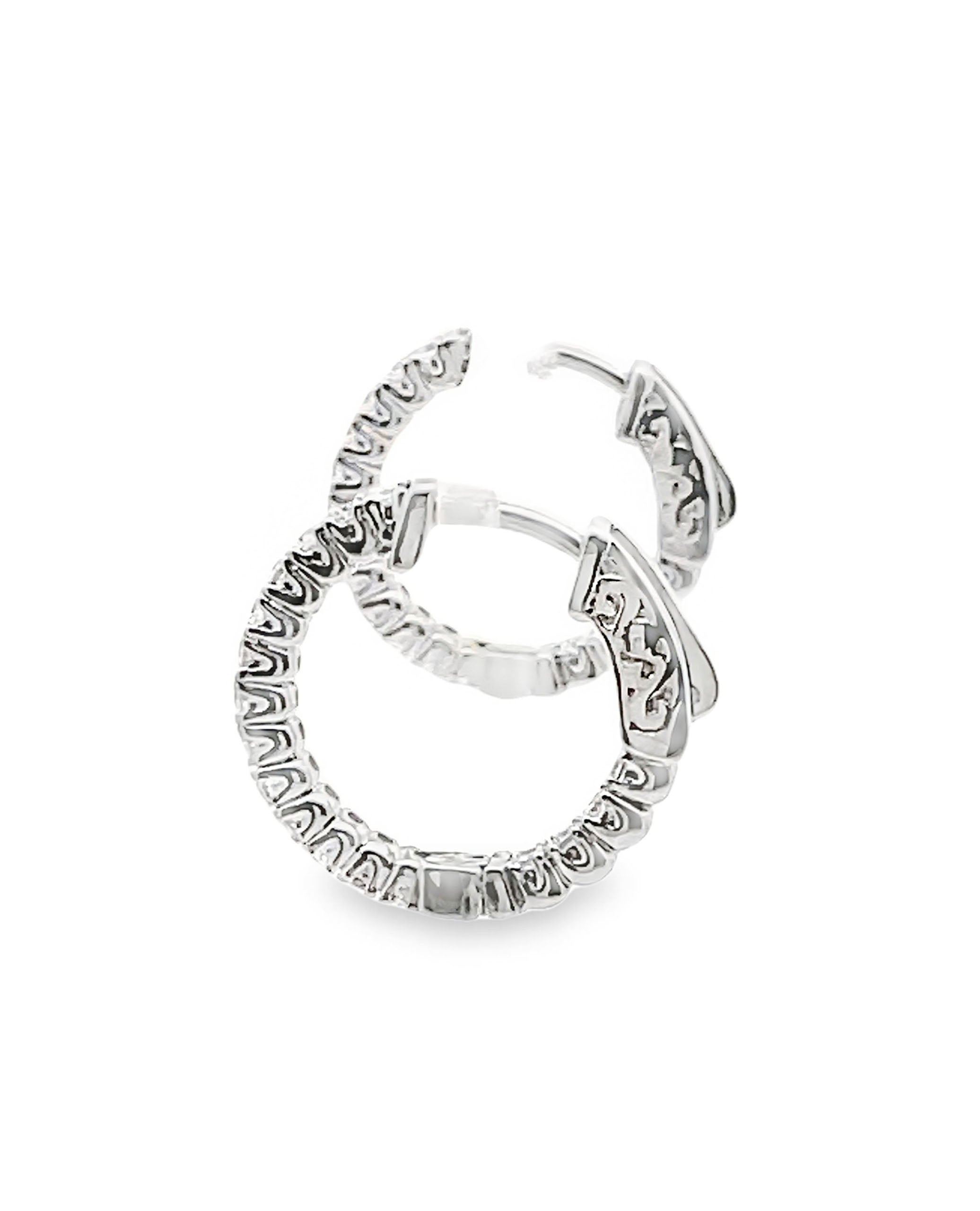 Sterling Silver CZ Hoop