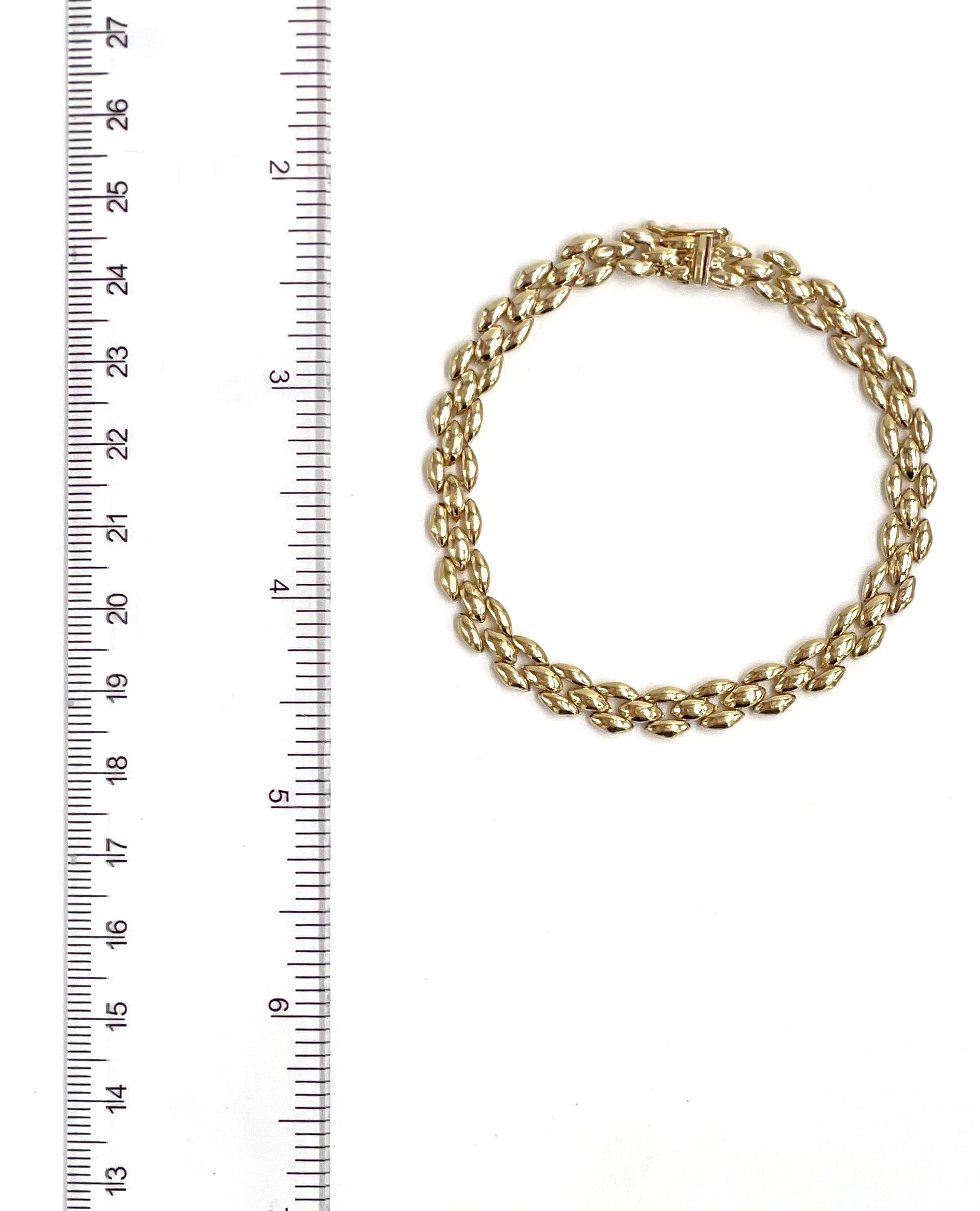 14K Yellow Gold Solid Link Bracelet