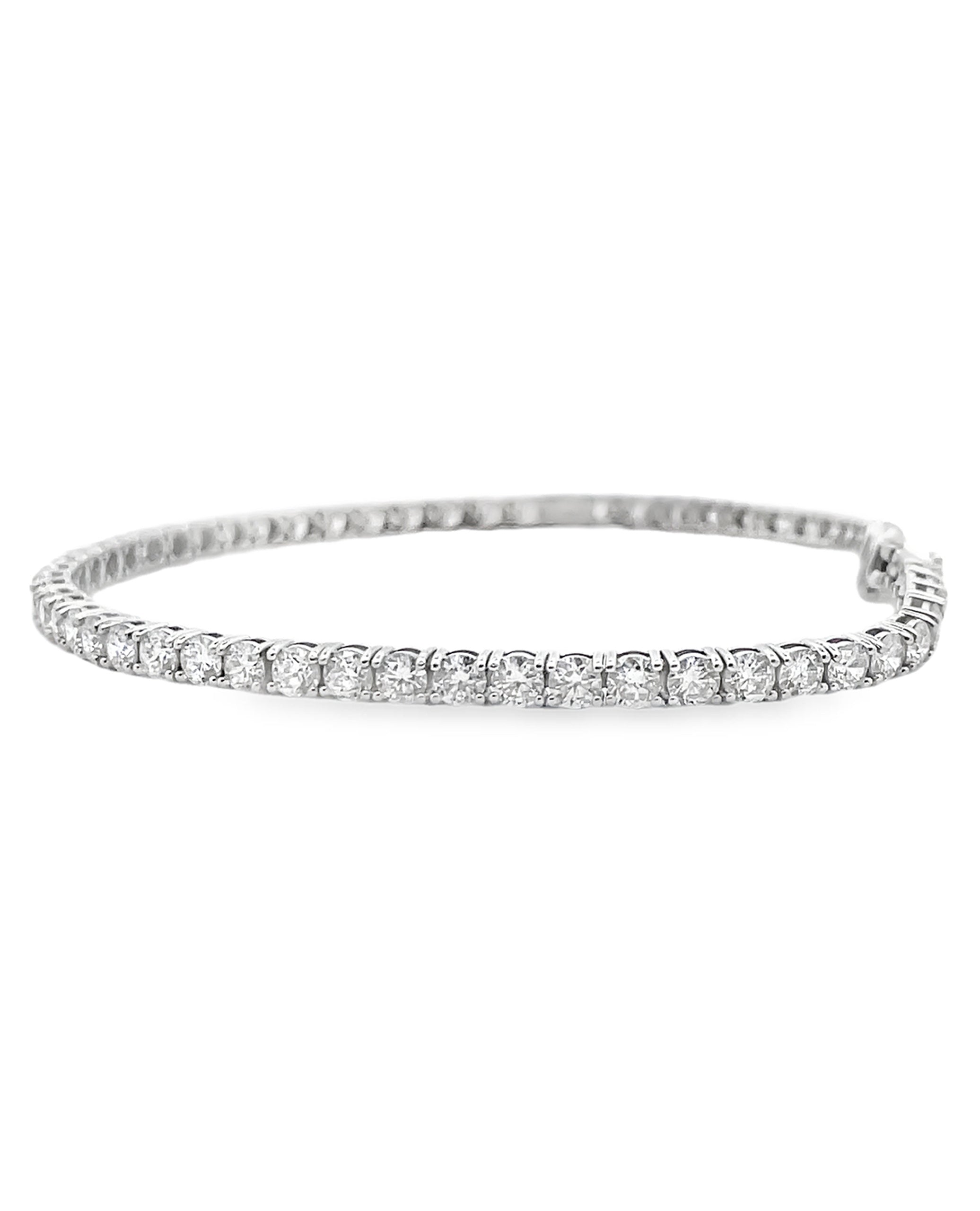 14K White Gold Lab Grown Tennis Bracelet with 4.80 carats