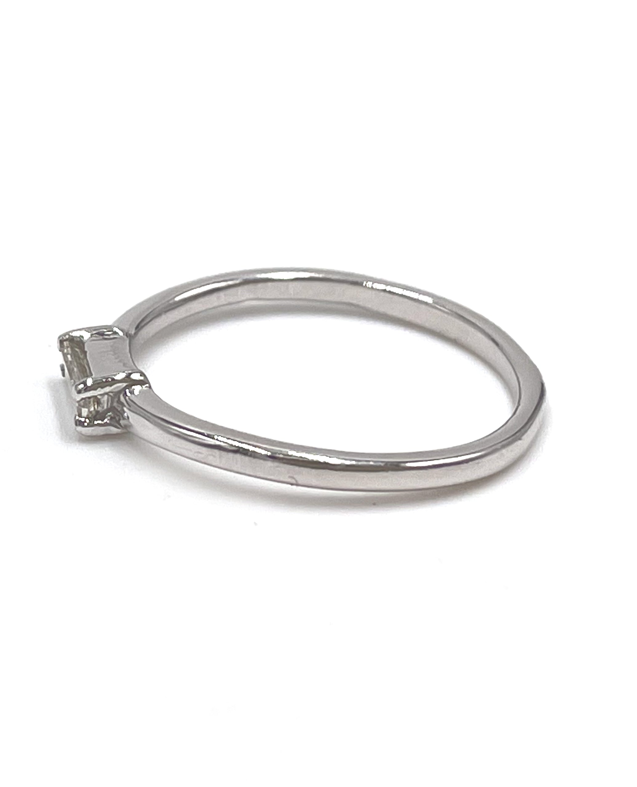 14K White Gold Stackable Ring with Baguette Diamond