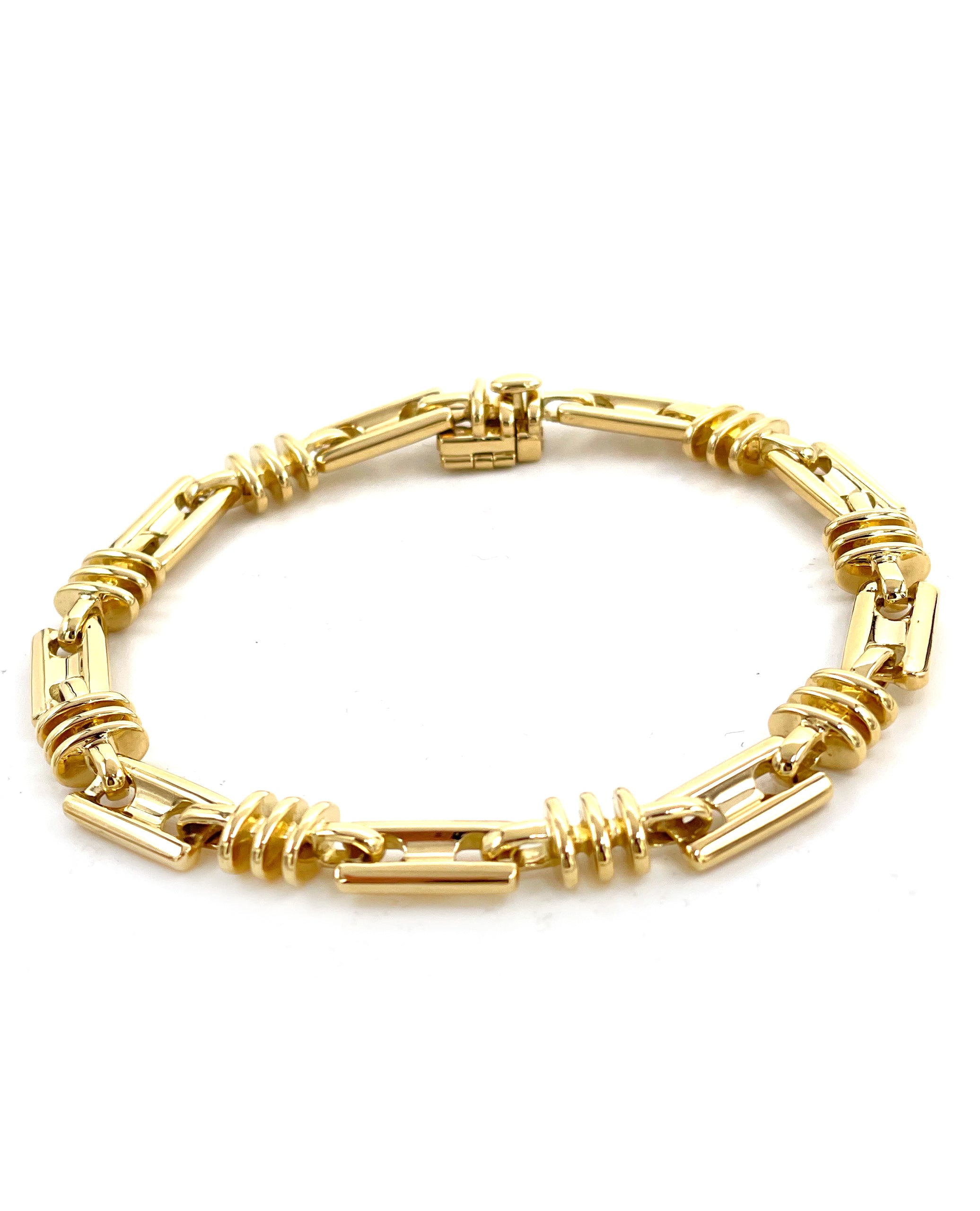 18K Yellow Gold Solid Men's Bracelet