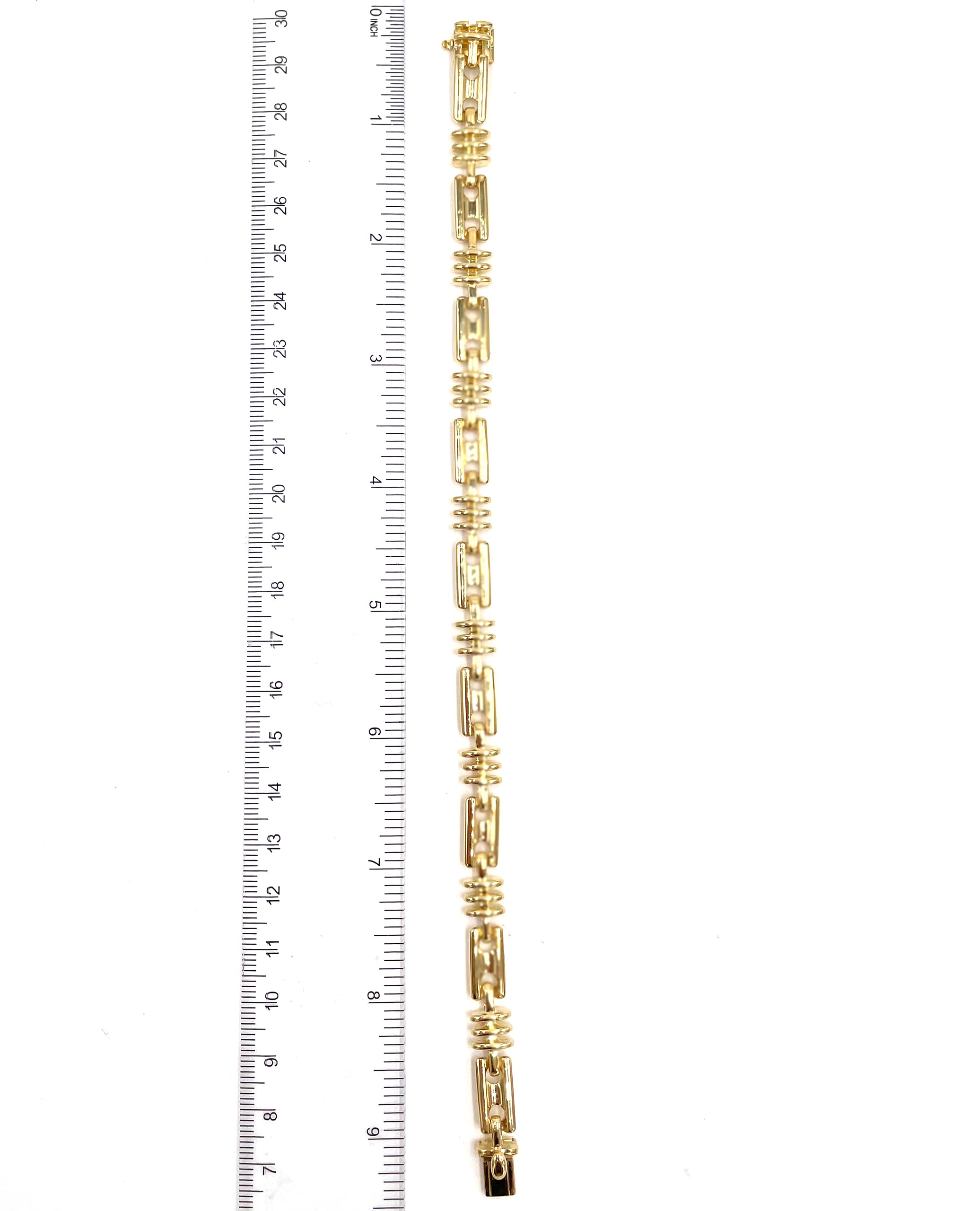 18K Yellow Gold Solid Men's Bracelet