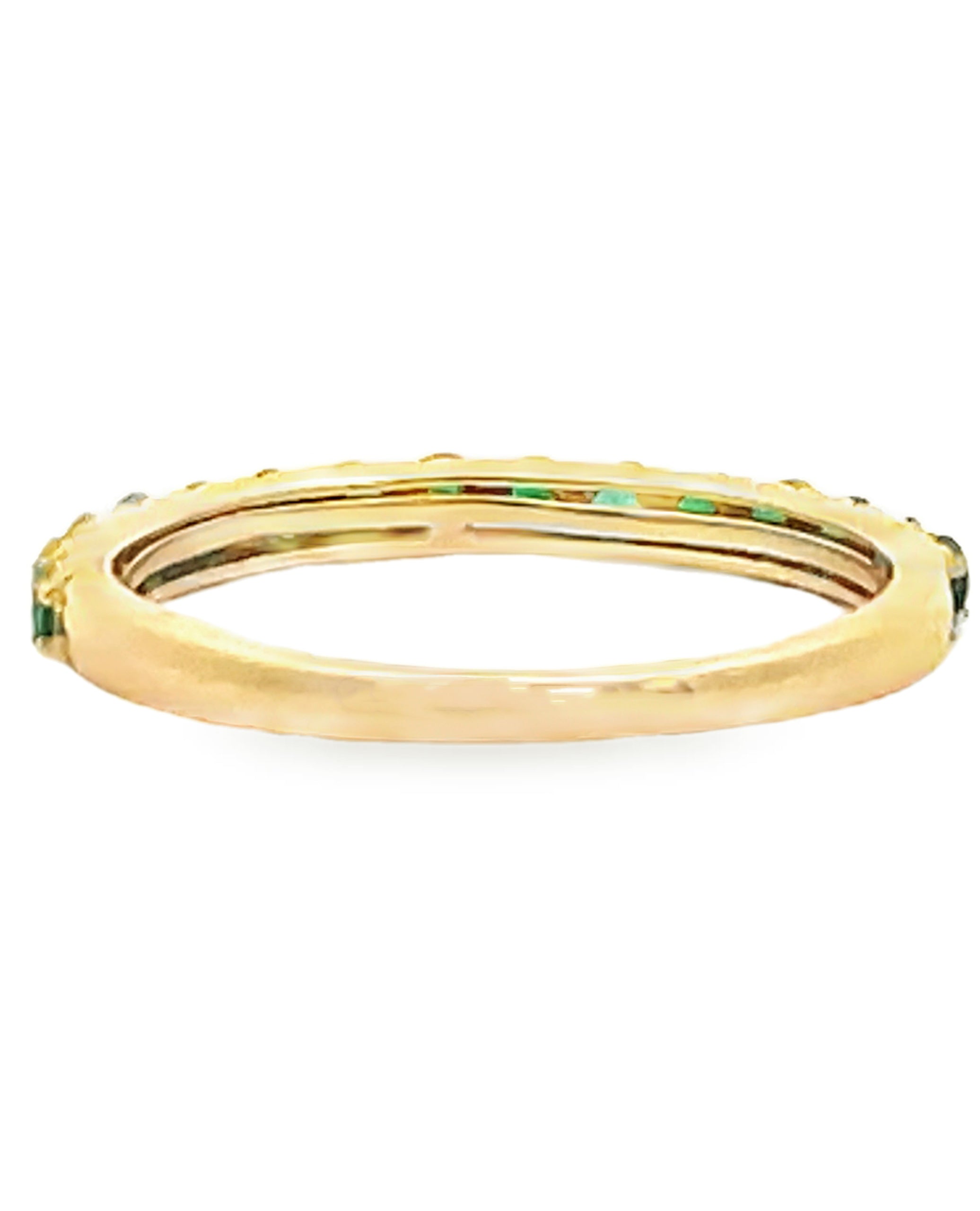 14K Yellow Gold Emerald Stackable Ring