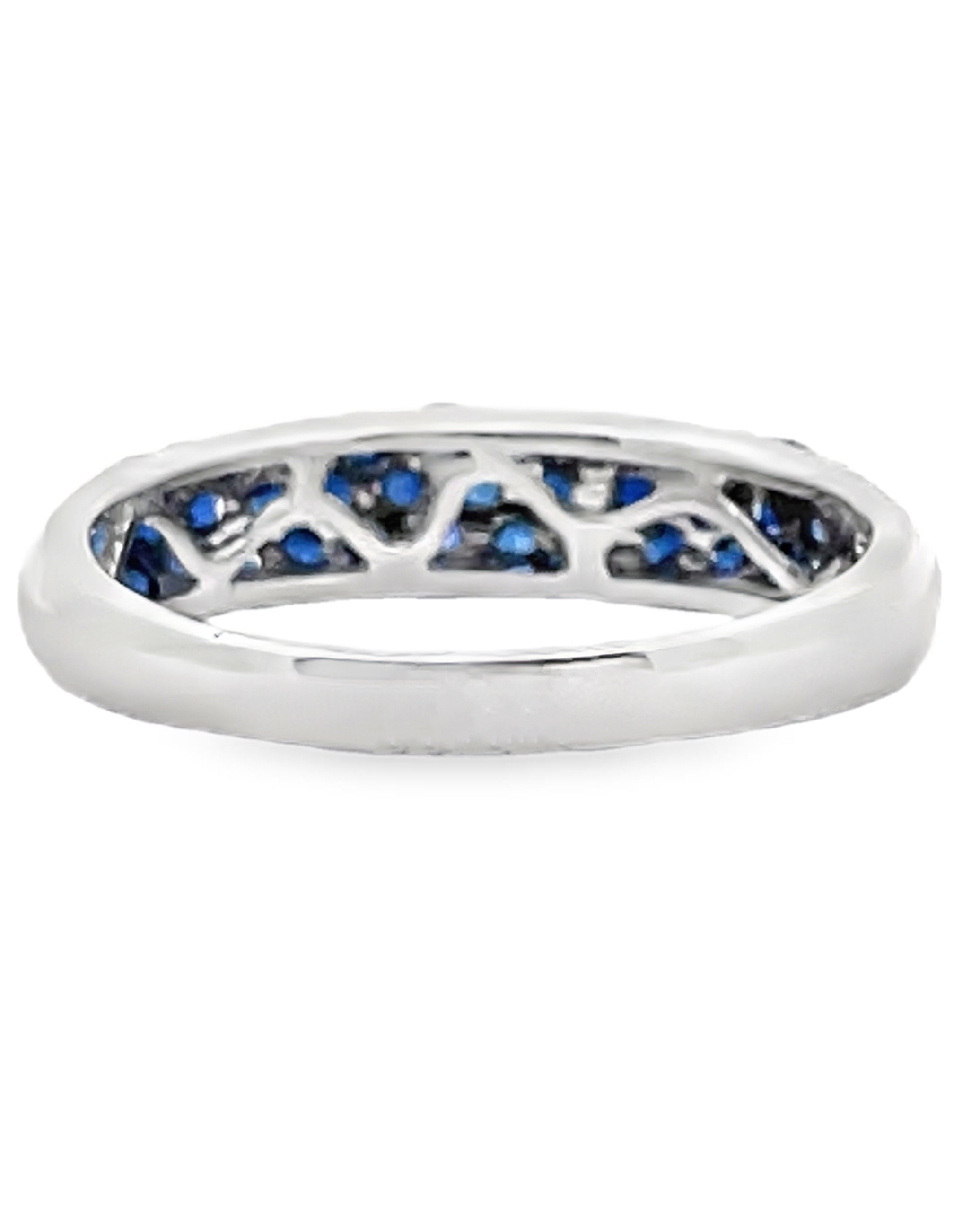 18K White Gold Pave Set Sapphire Ring