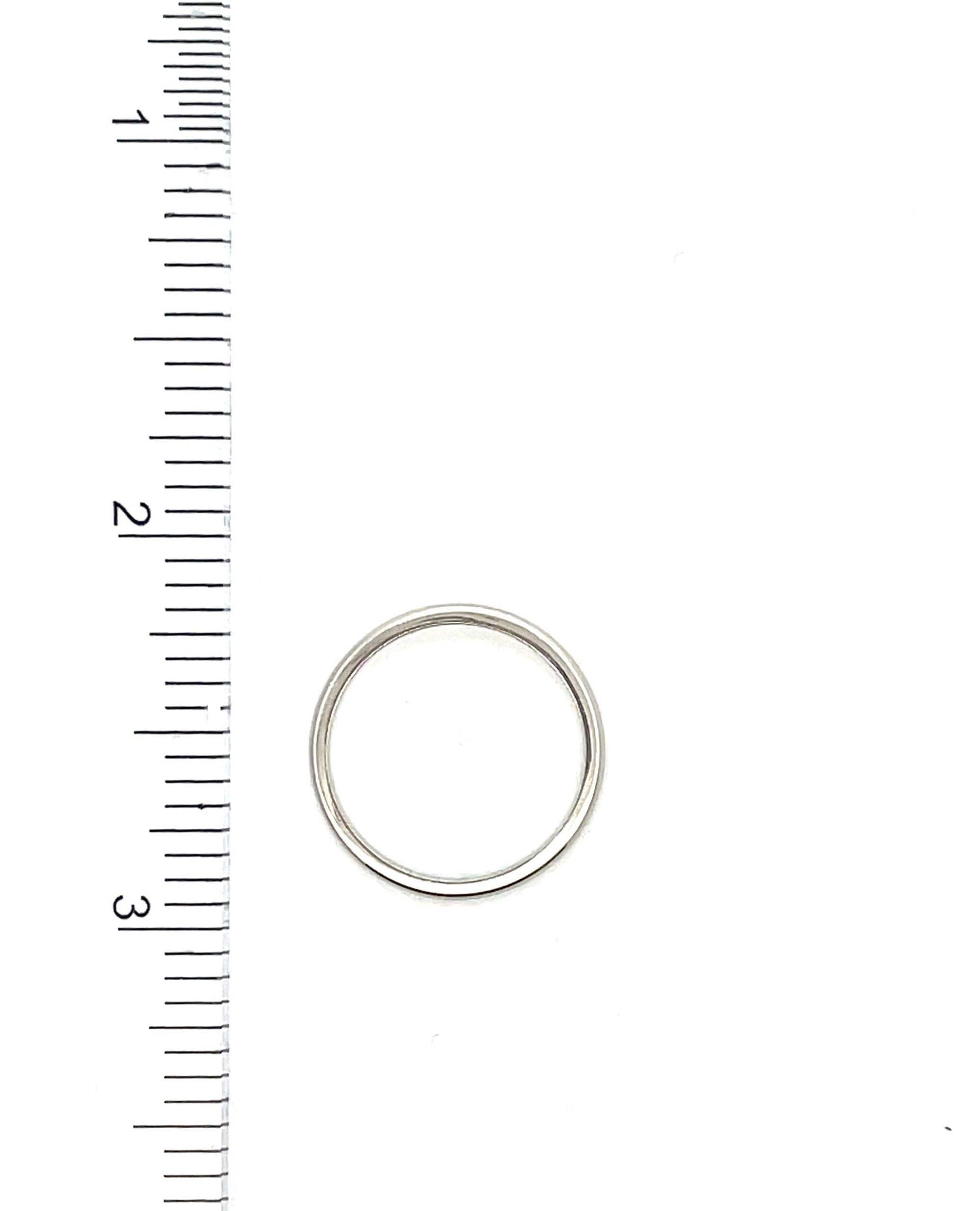 Platinum 1.5mm Half Round Band- Size 6