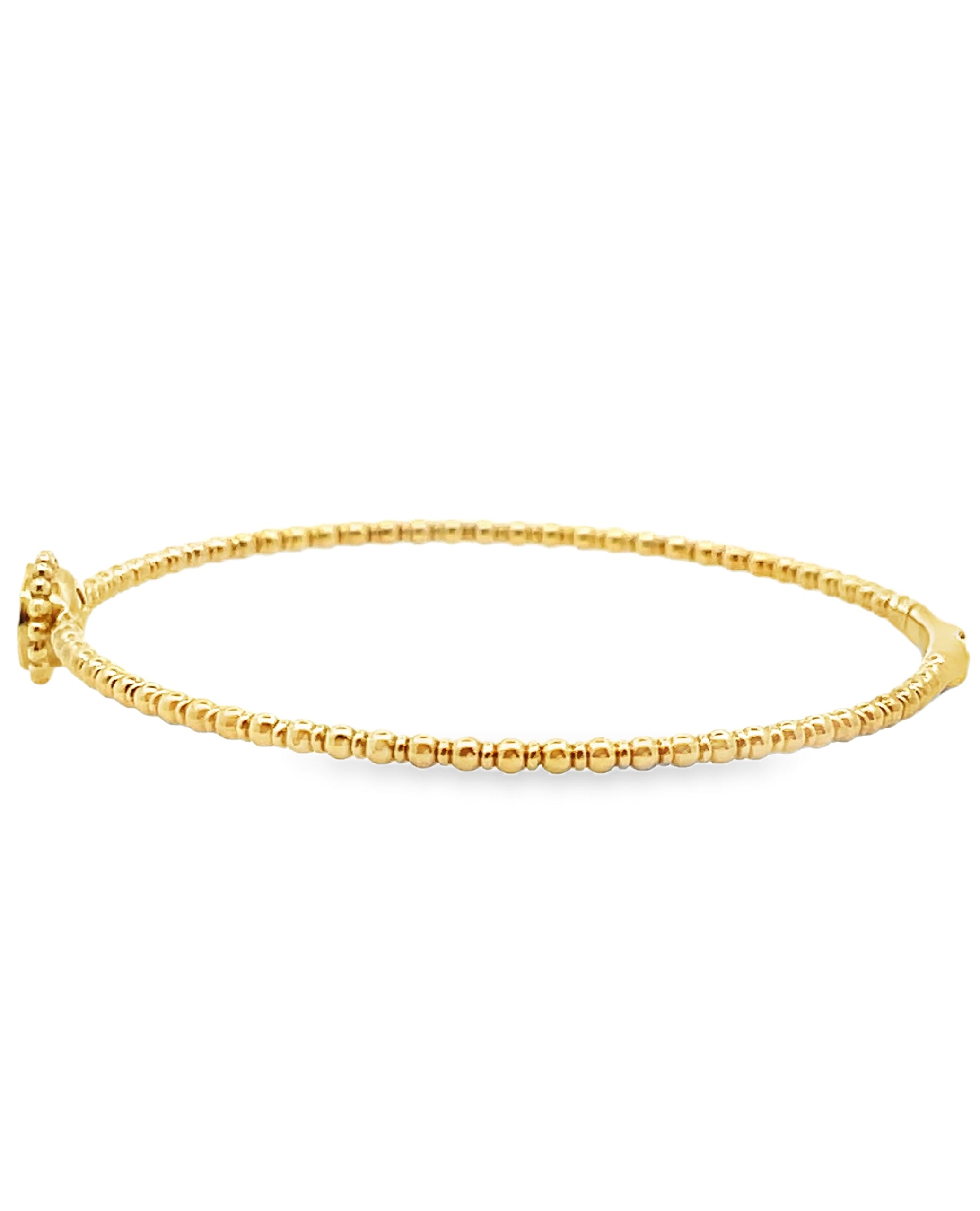 14K Yellow Gold Single Station Diamond Bangle Bracelet