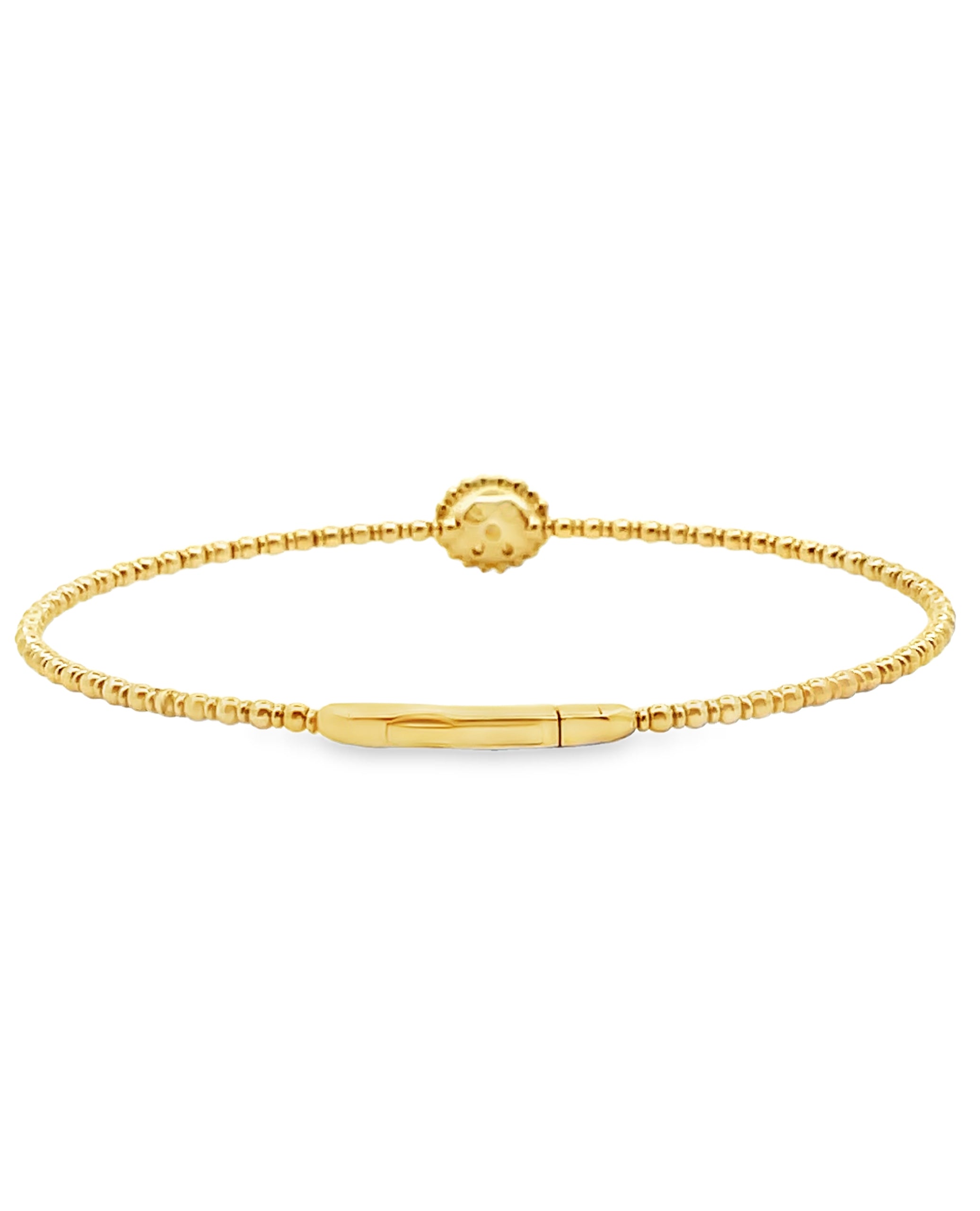 14K Yellow Gold Single Station Diamond Bangle Bracelet