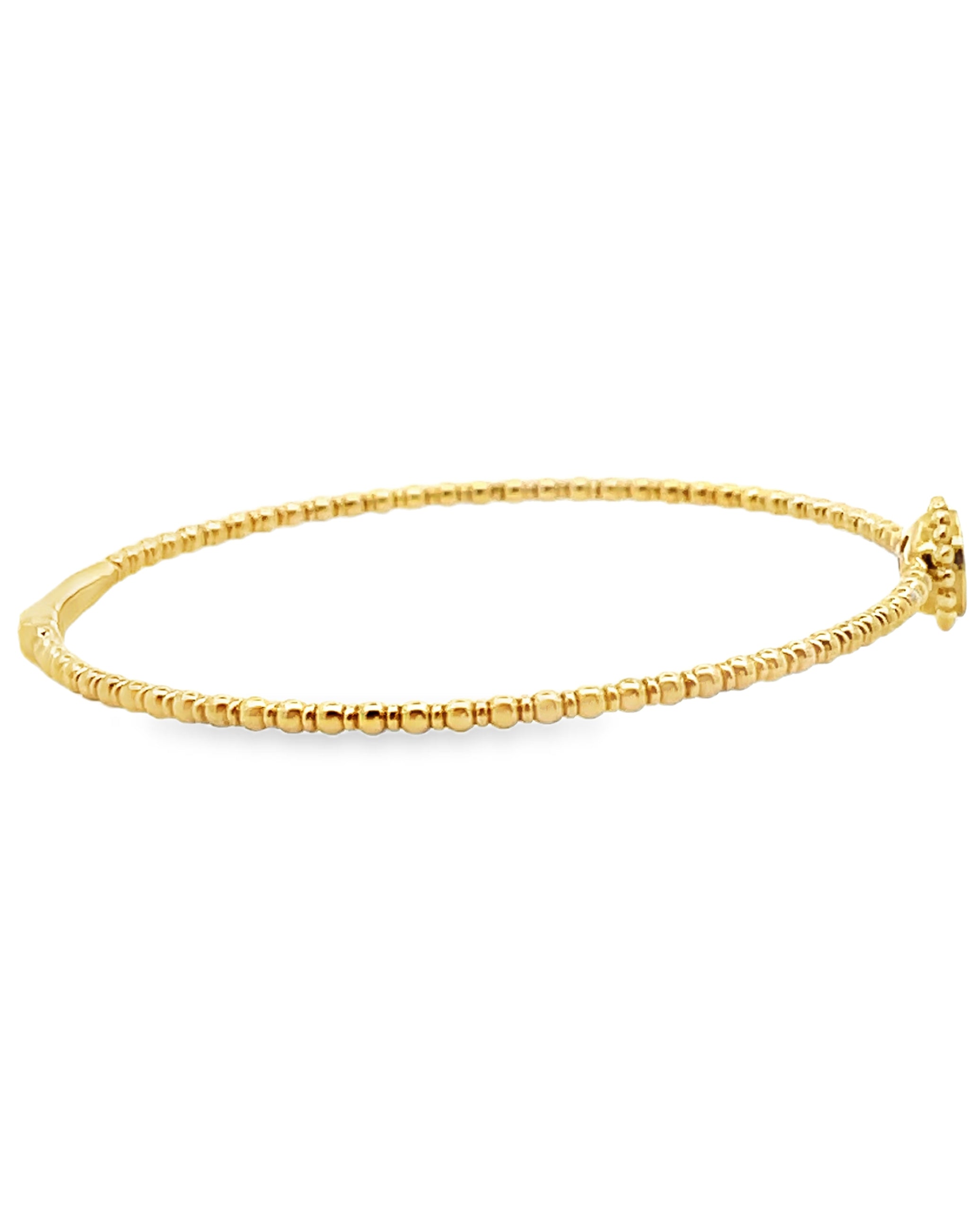 14K Yellow Gold Single Station 0.23 Carat Diamond Bangle Bracelet