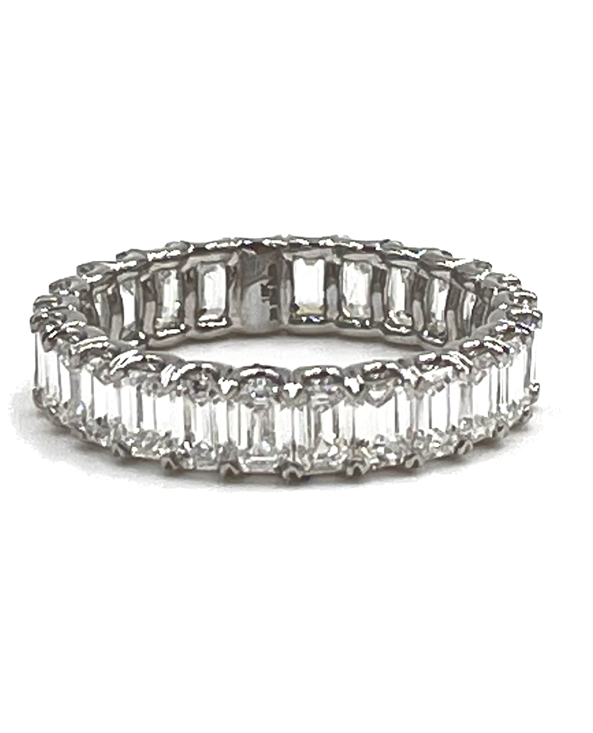 Platinum Emerald Cut Eternity Ring 3.53 Carats