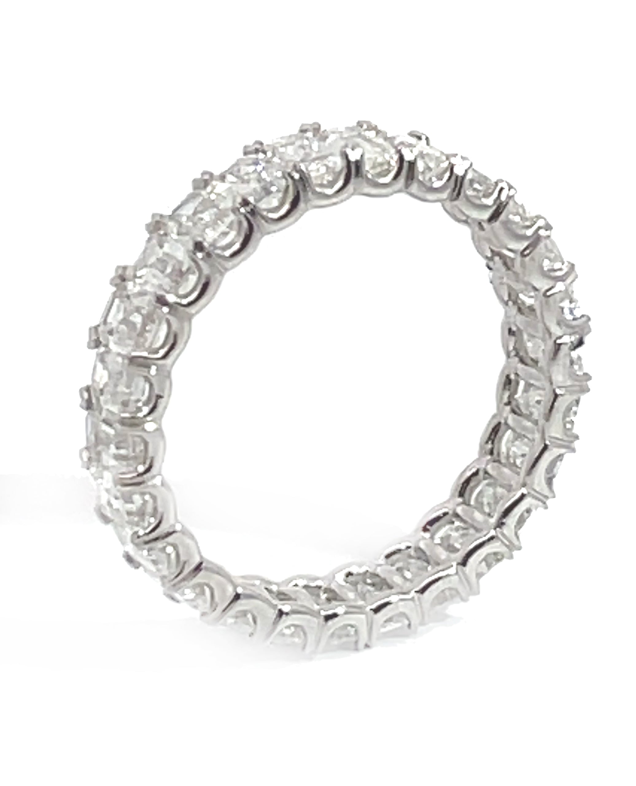Platinum Emerald Cut Eternity Ring 3.53 Carats