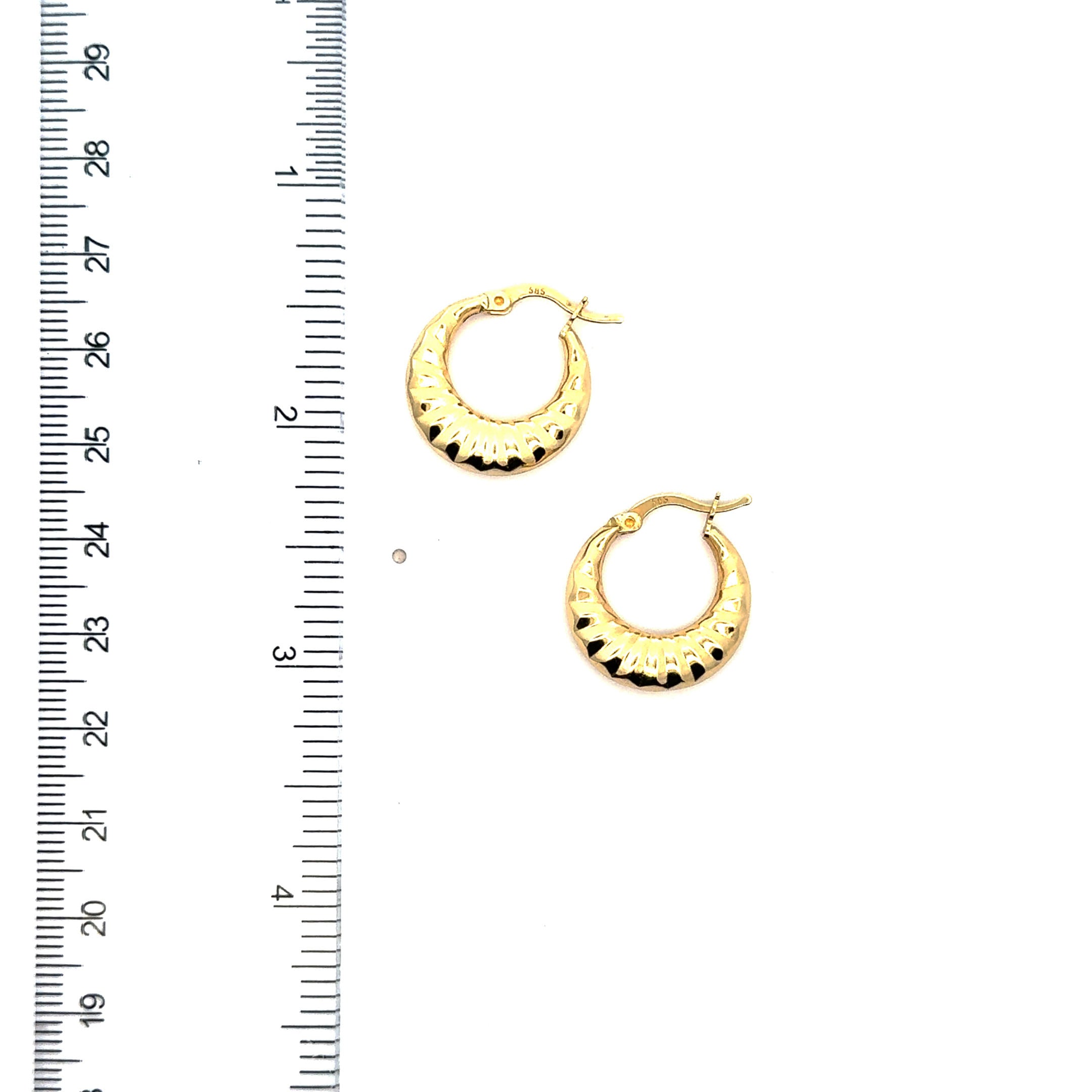 14K Yellow Gold Shrimp Hoop Earrings