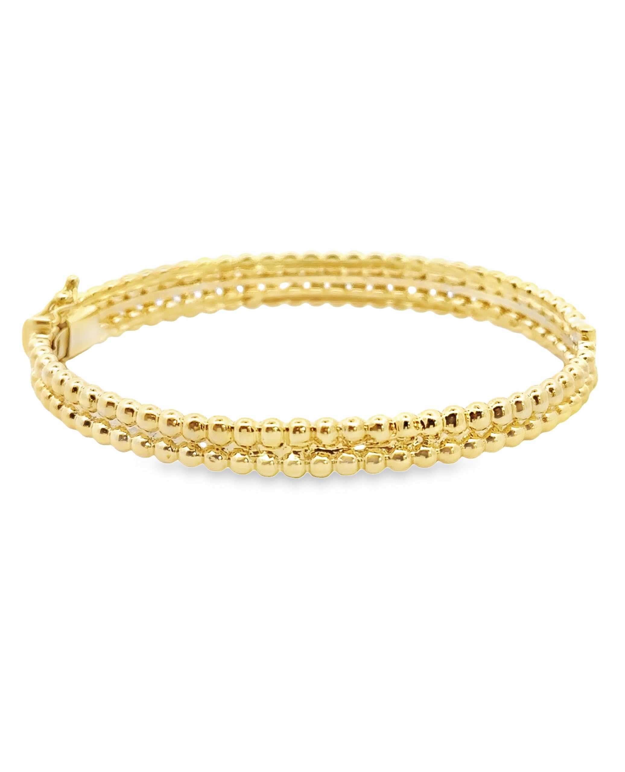 14K Yellow Gold Bangle Bracelet with Diamonds