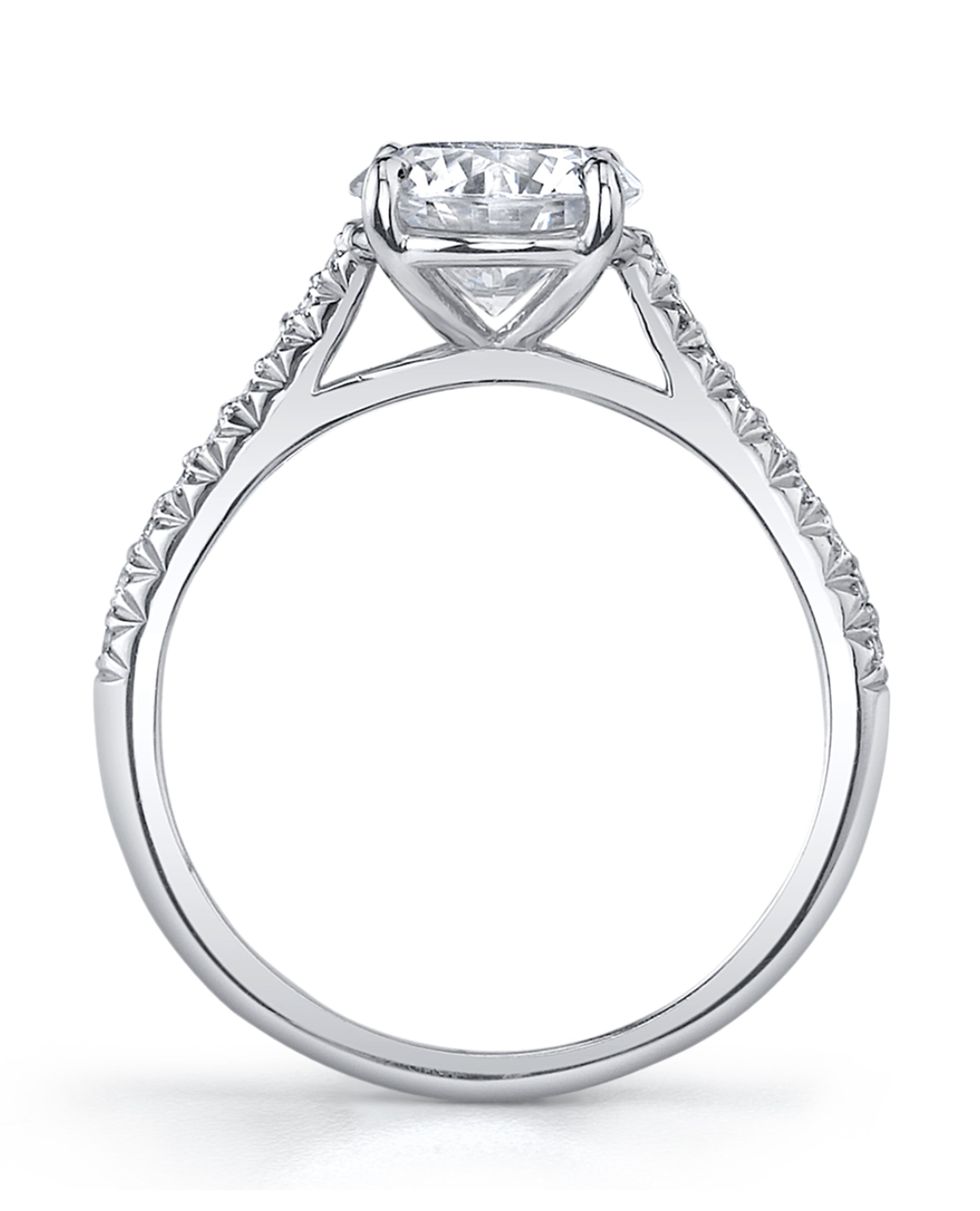Designs By Vatche #1507 Platinum Engagement Ring Setting for 7.5 Millimeter Round Stone