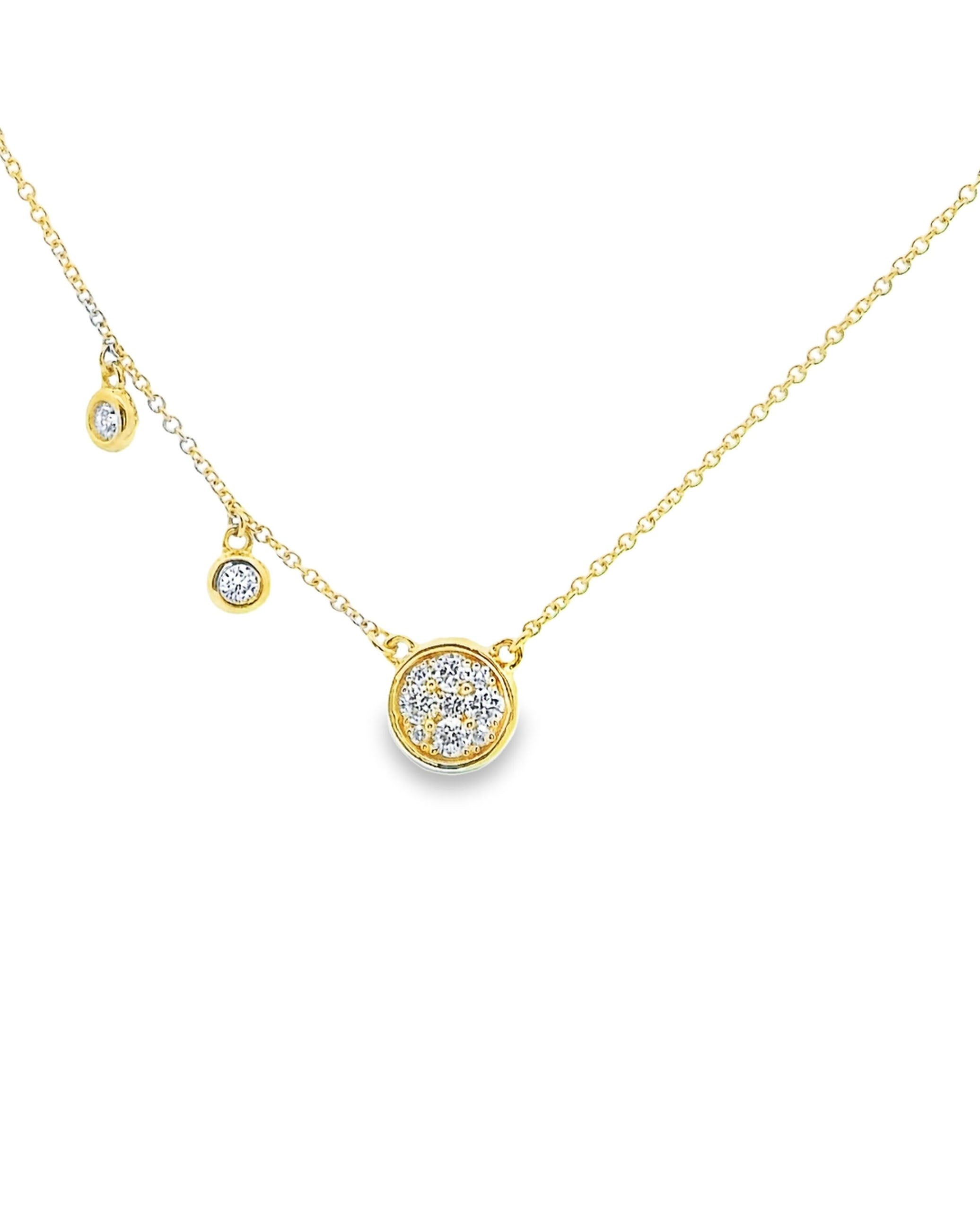 18K Yellow Gold Diamond Pendant Necklace