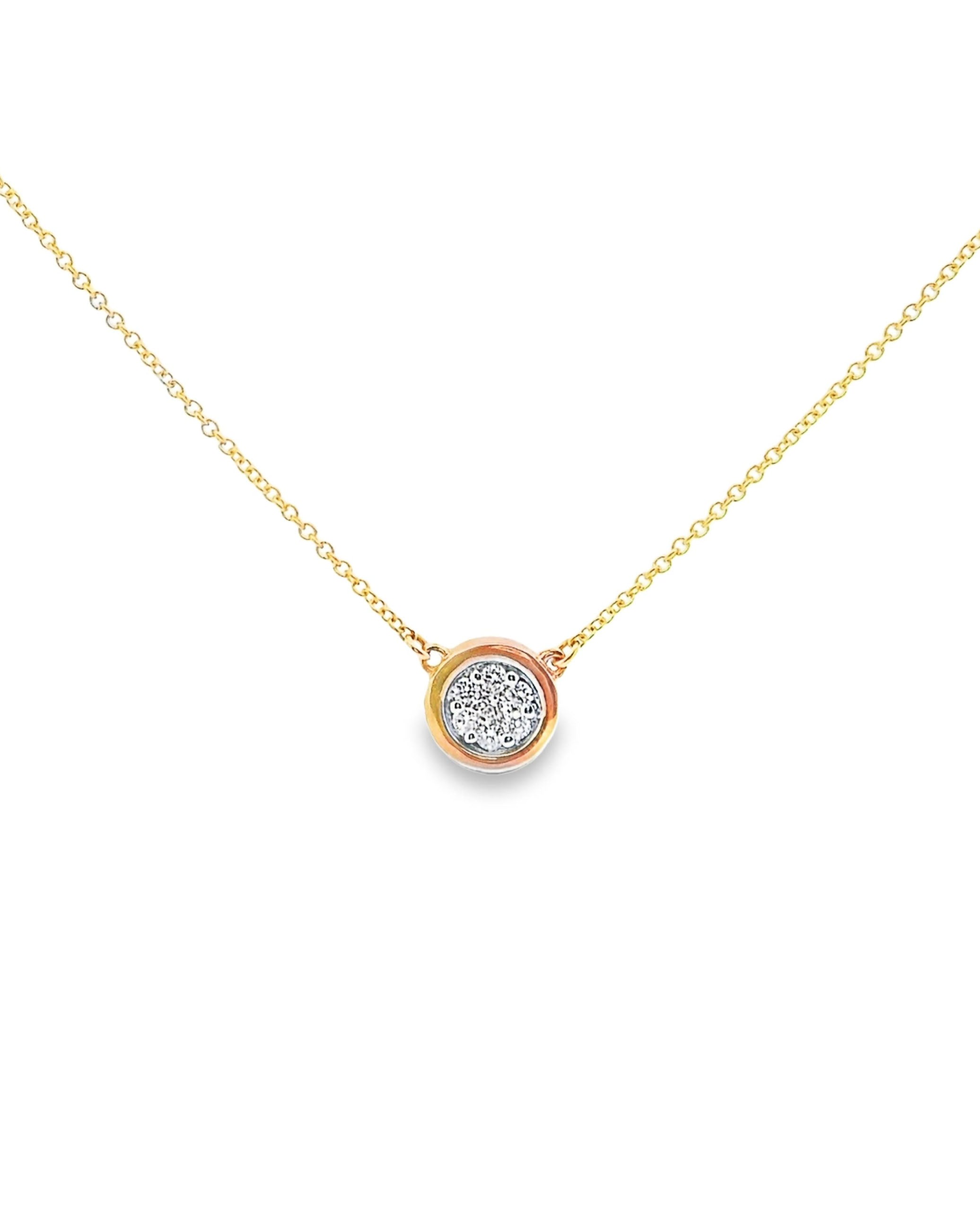 18K Rose Gold Diamond Pendant Necklace