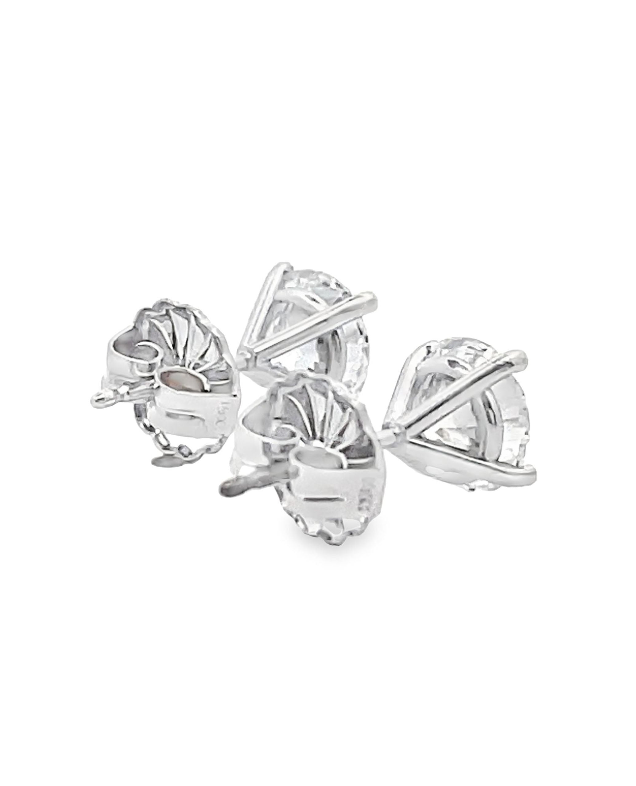 14K White Gold Lab Grown Diamond Earrings - 2.00 carats