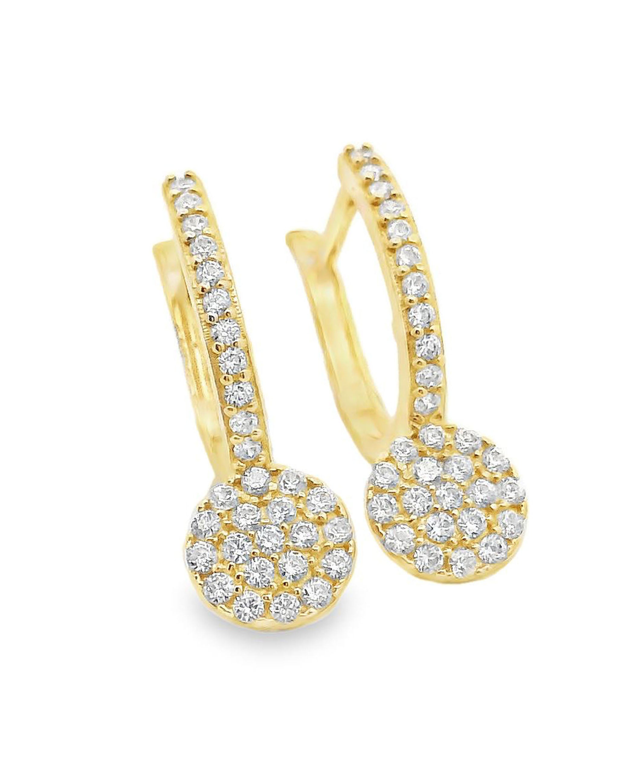 14K Yellow Gold Drop Earrings Euro Back