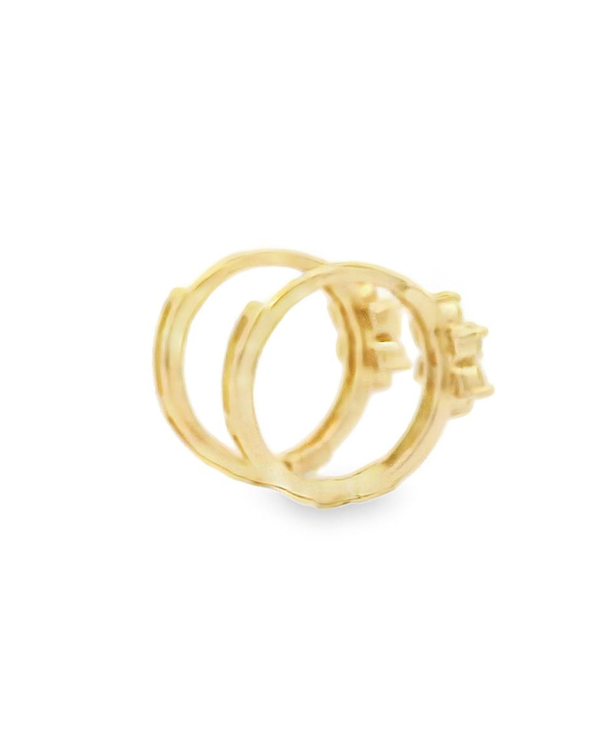 14K Yellow Gold Flower Huggie Hoop Earrings- Pink