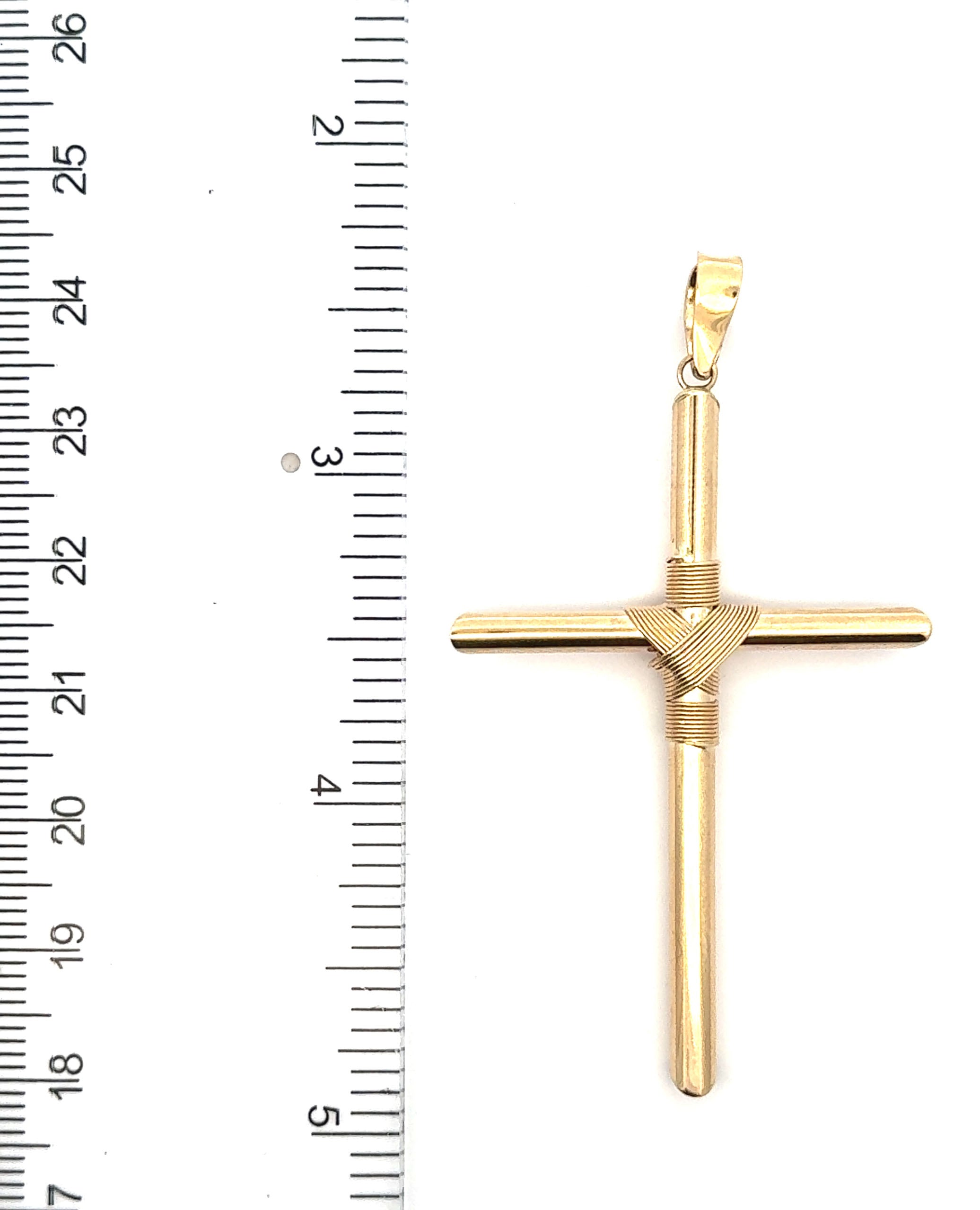 14K Yellow Gold Hollow Cross