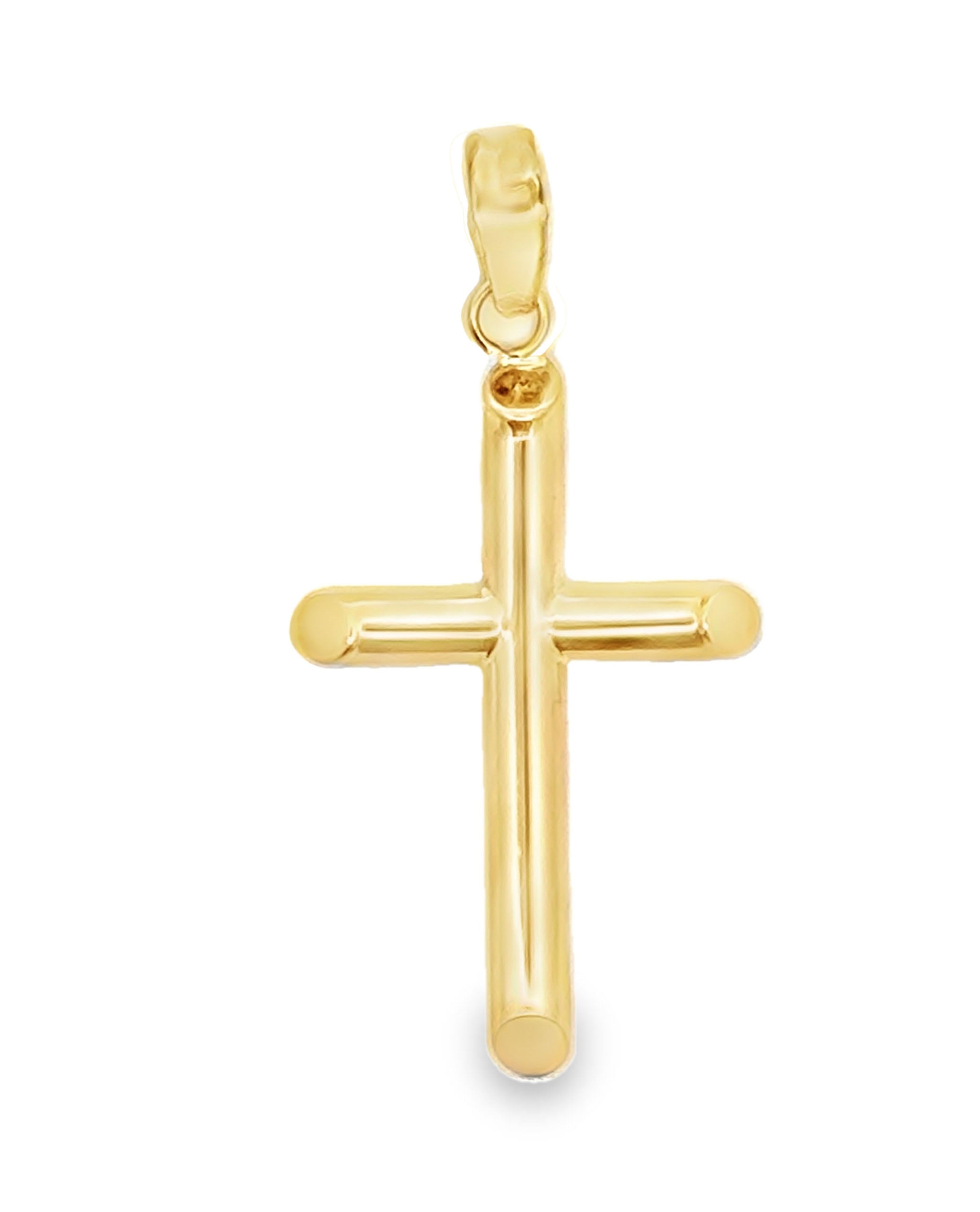 14K Yellow Gold Hollow Cross