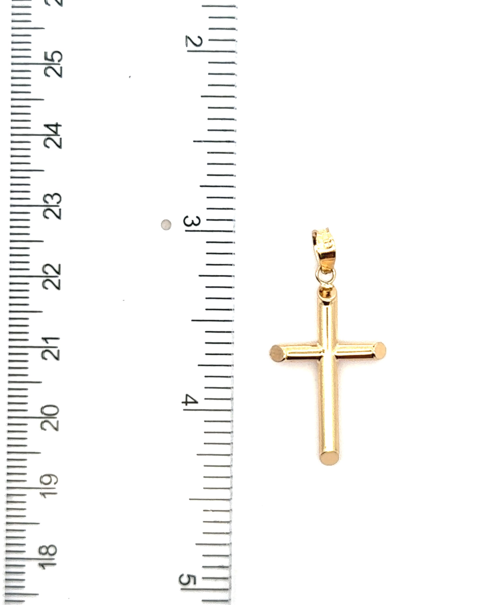 14K Yellow Gold Hollow Cross