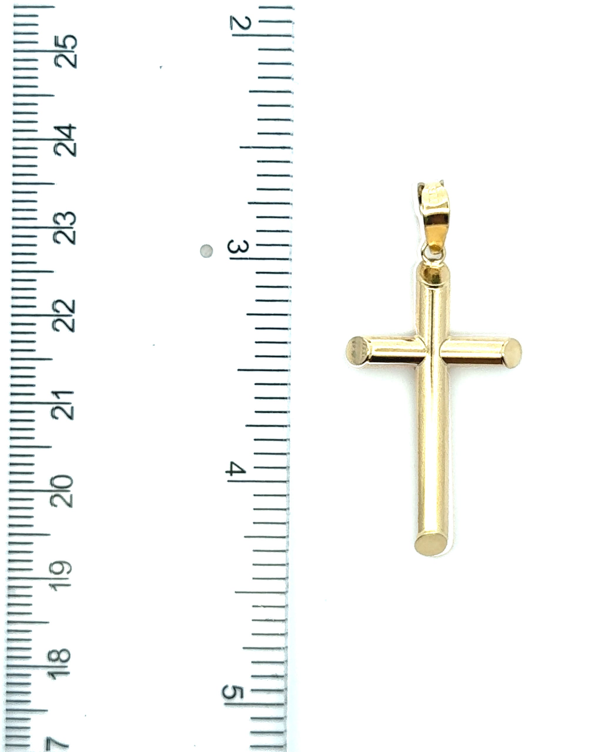 14K Yellow Gold Hollow Cross