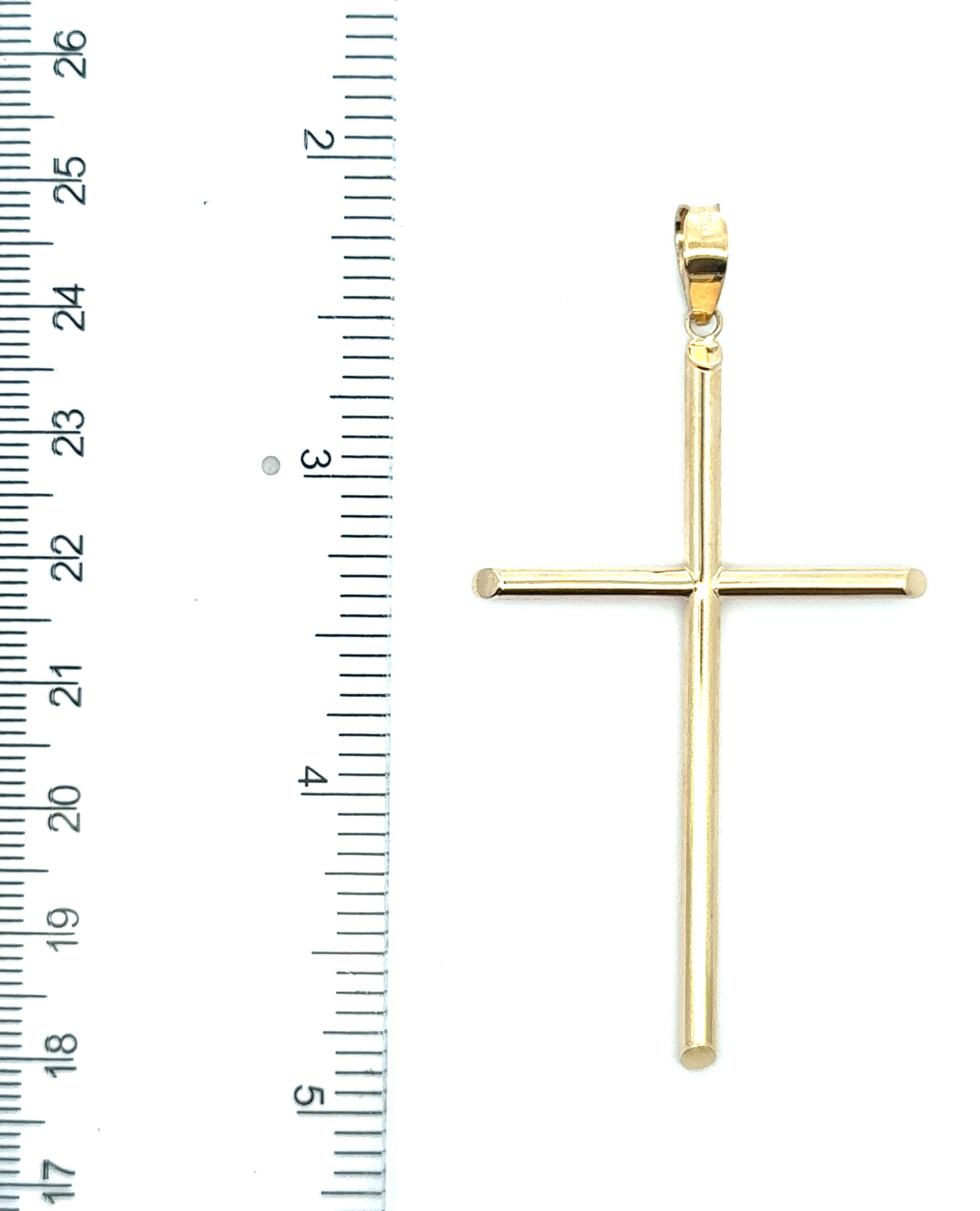 14K Yellow Gold Hollow Cross