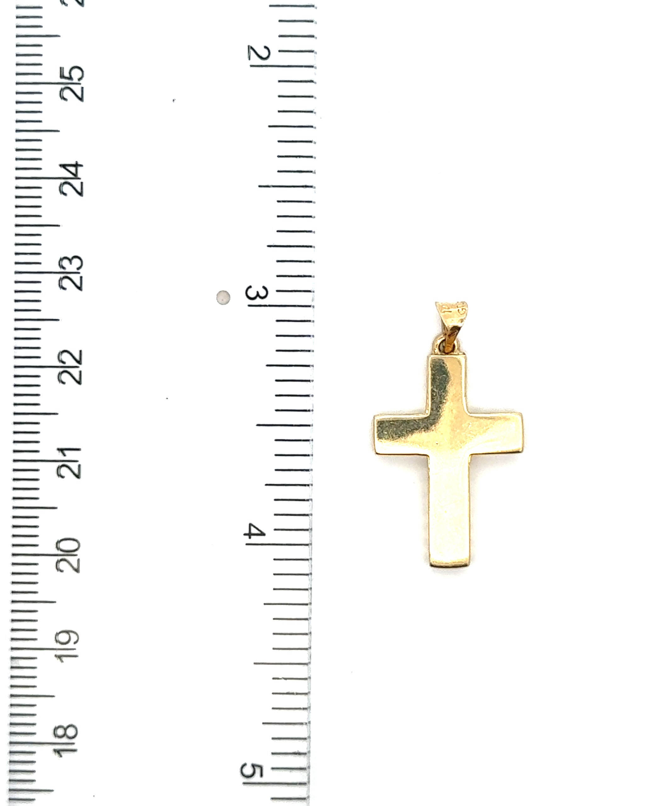 14K Yellow Gold Hollow Cross