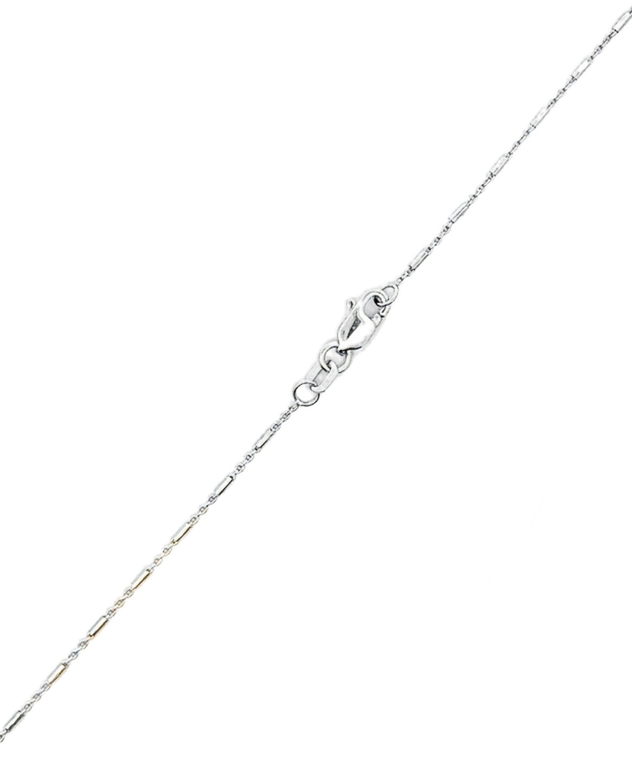 14K White Gold Swirl Pendant Necklace with Diamonds