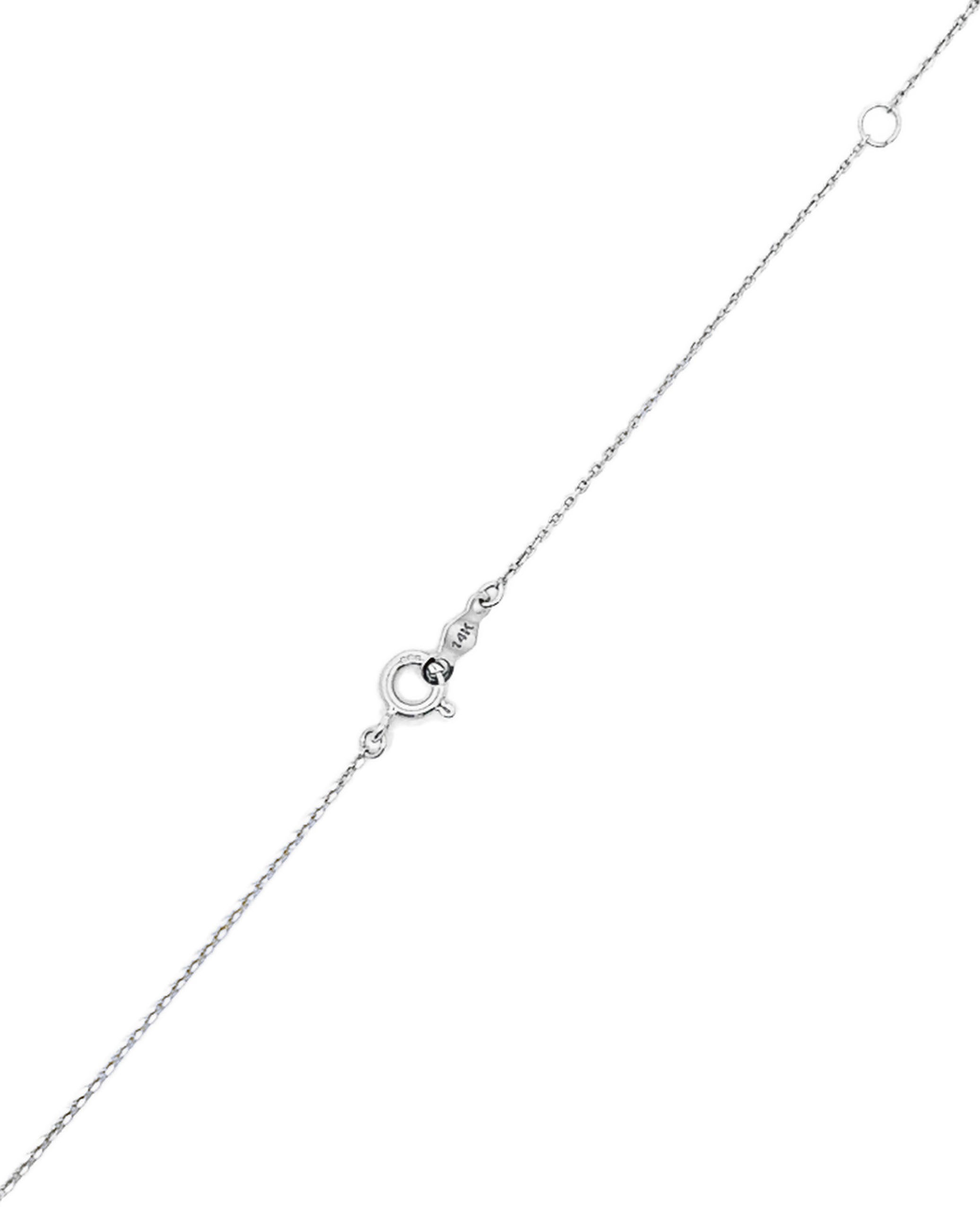 14K White Gold Necklace with Round Set Pave Diamonds