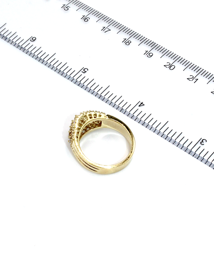 Vintage Tapered Diamond Band Ring with Baguette and Round Diamonds Totaling 1.30 Carats