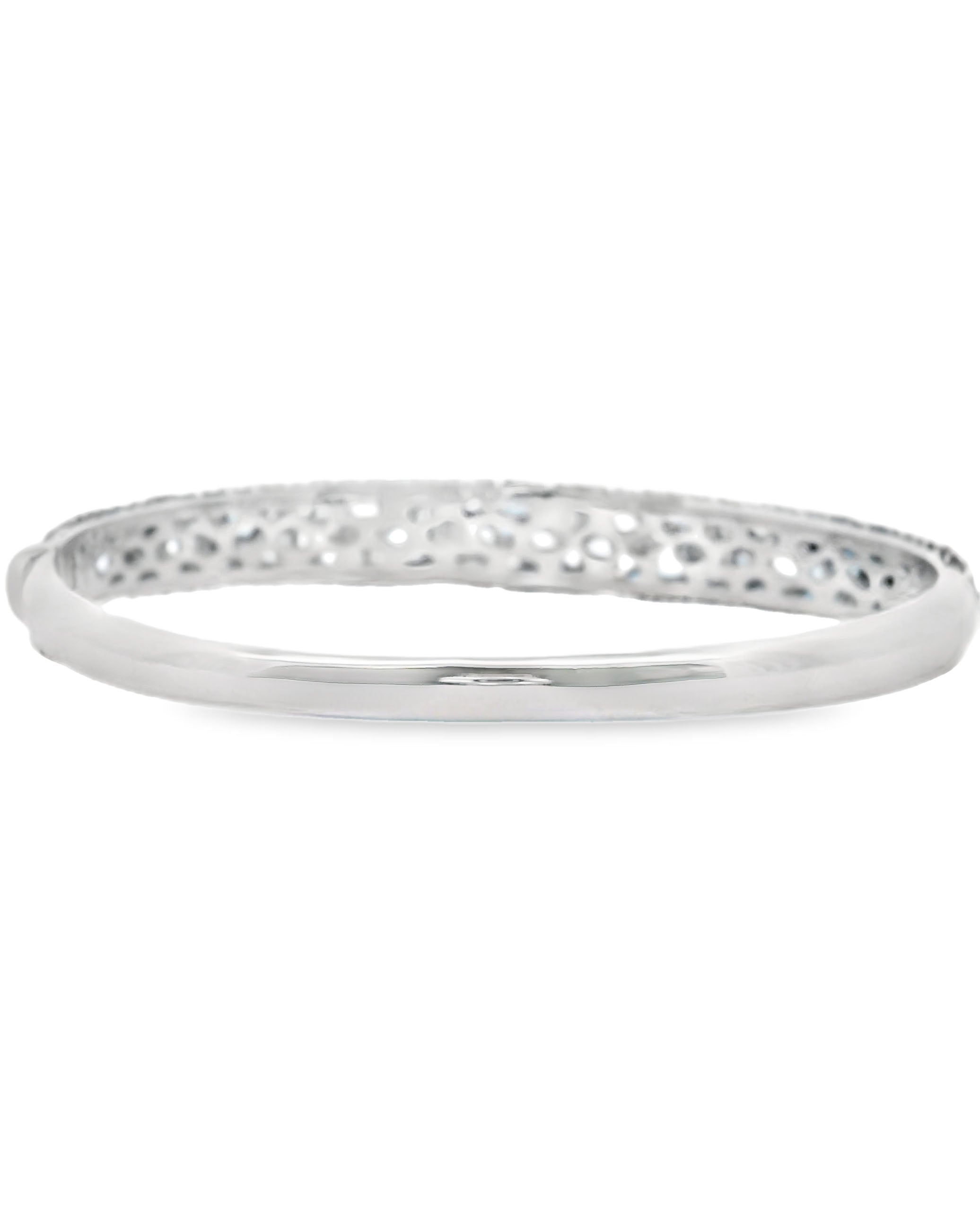 Allison Kaufman 14K White Gold Blue Topaz Bangle with Diamonds