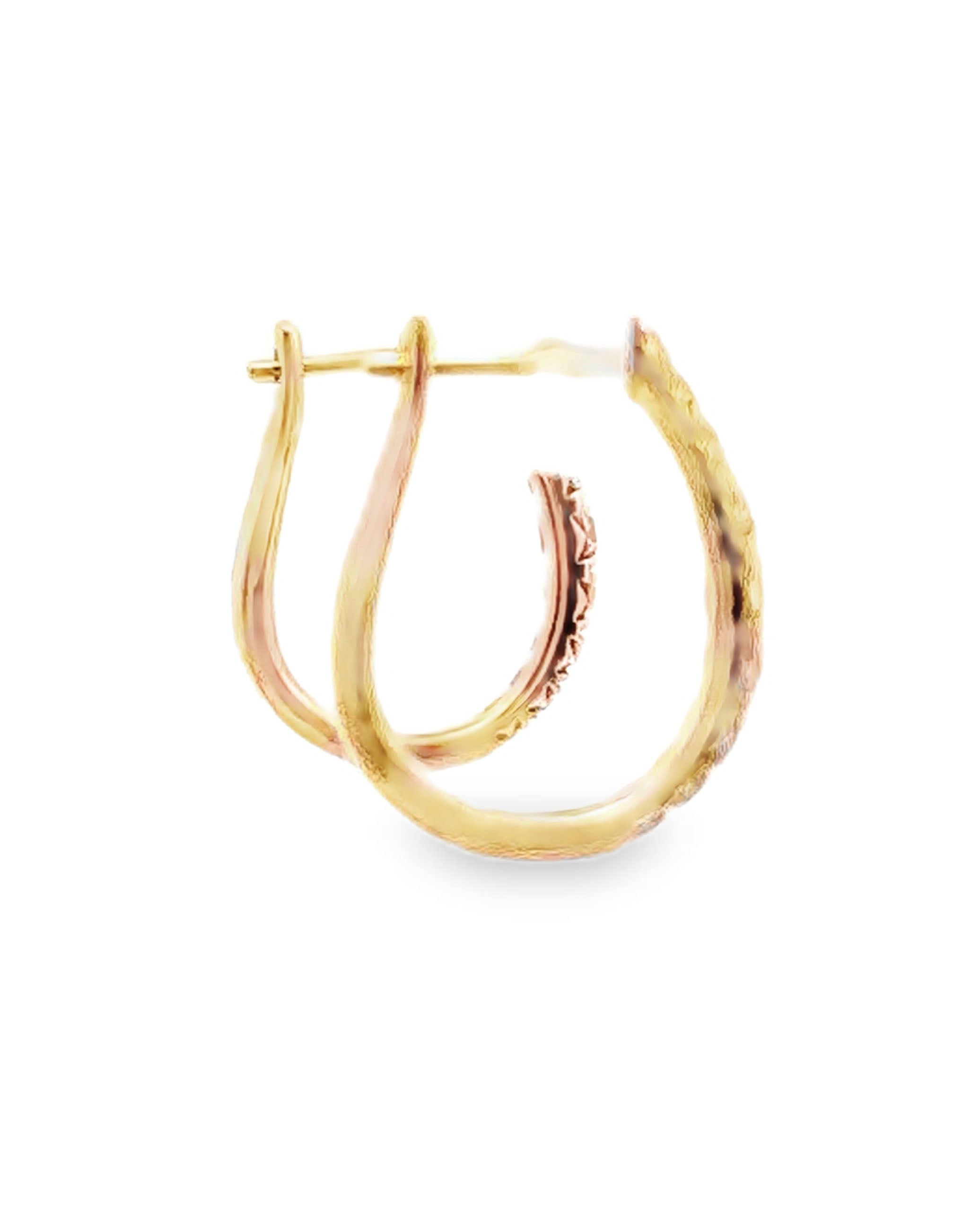 Allison Kaufman 14K Yellow Gold Oval Hoop Earrings with Diamonds