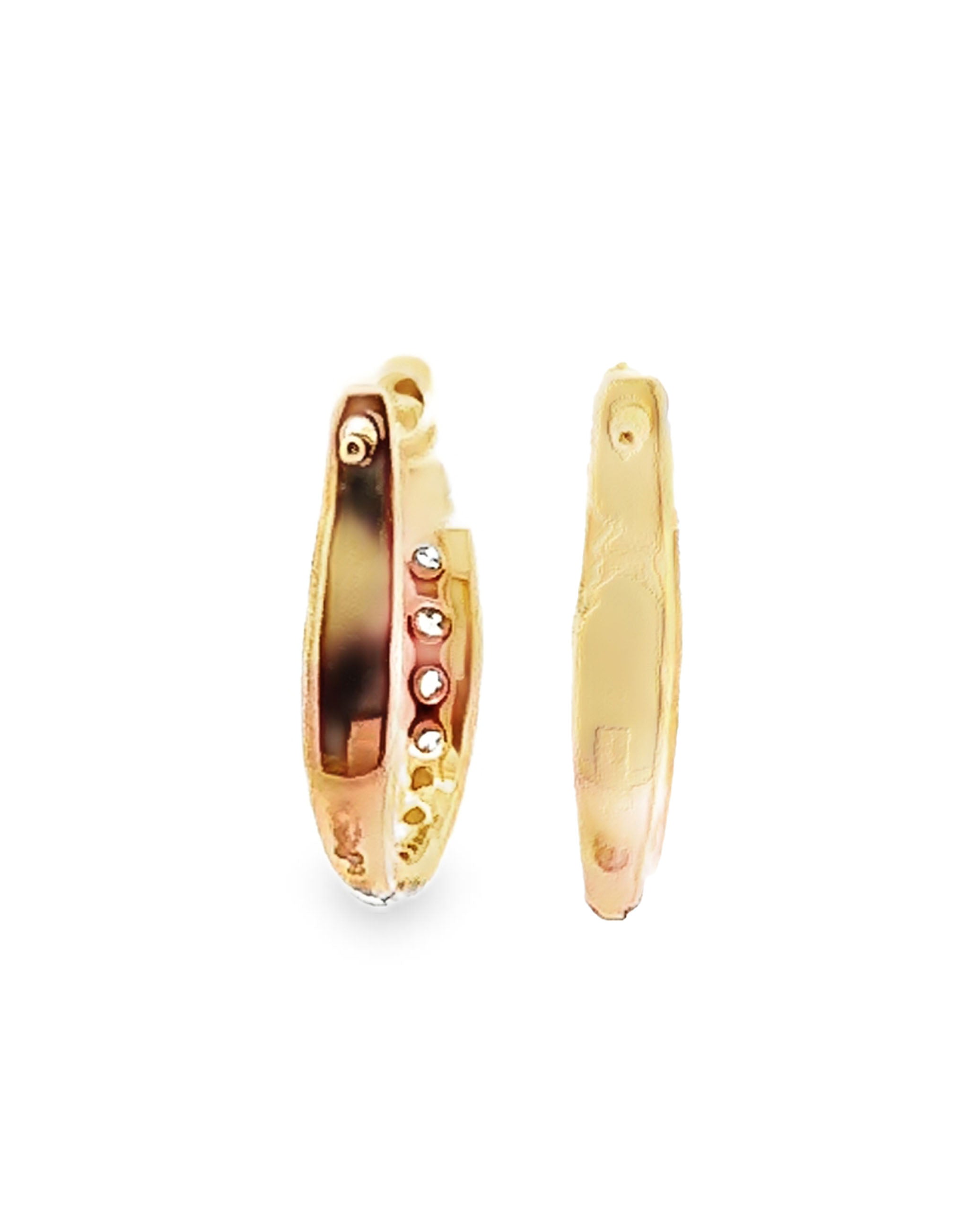 Allison Kaufman 14K Yellow Gold Oval Hoop Earrings with Diamonds