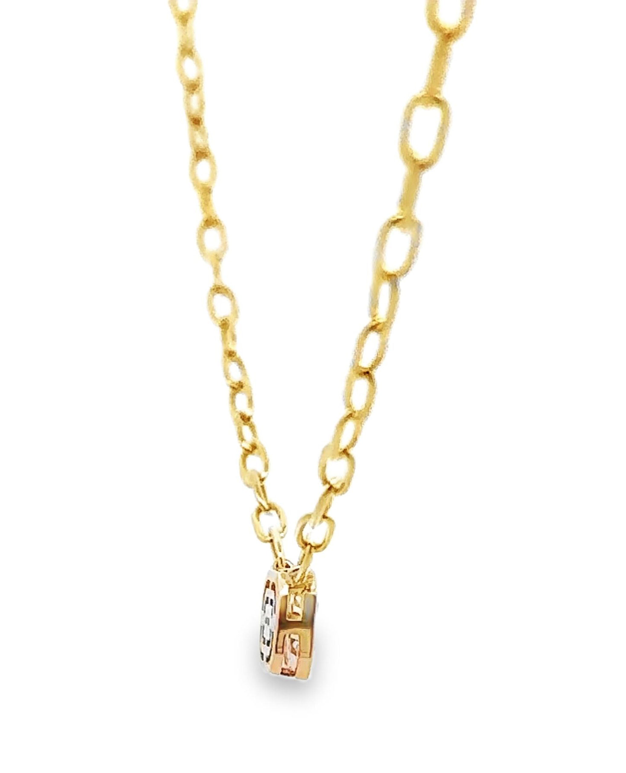 Allison Kaufman 14K Yellow Gold Paperclip Chain Necklace with Diamond Pendant
