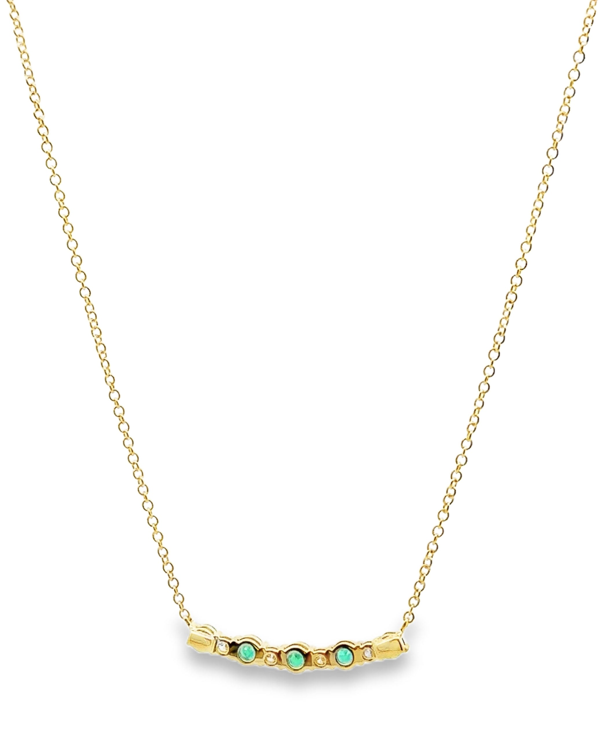 Allison Kaufman 14K Yellow Gold Emerald & Diamond Necklace