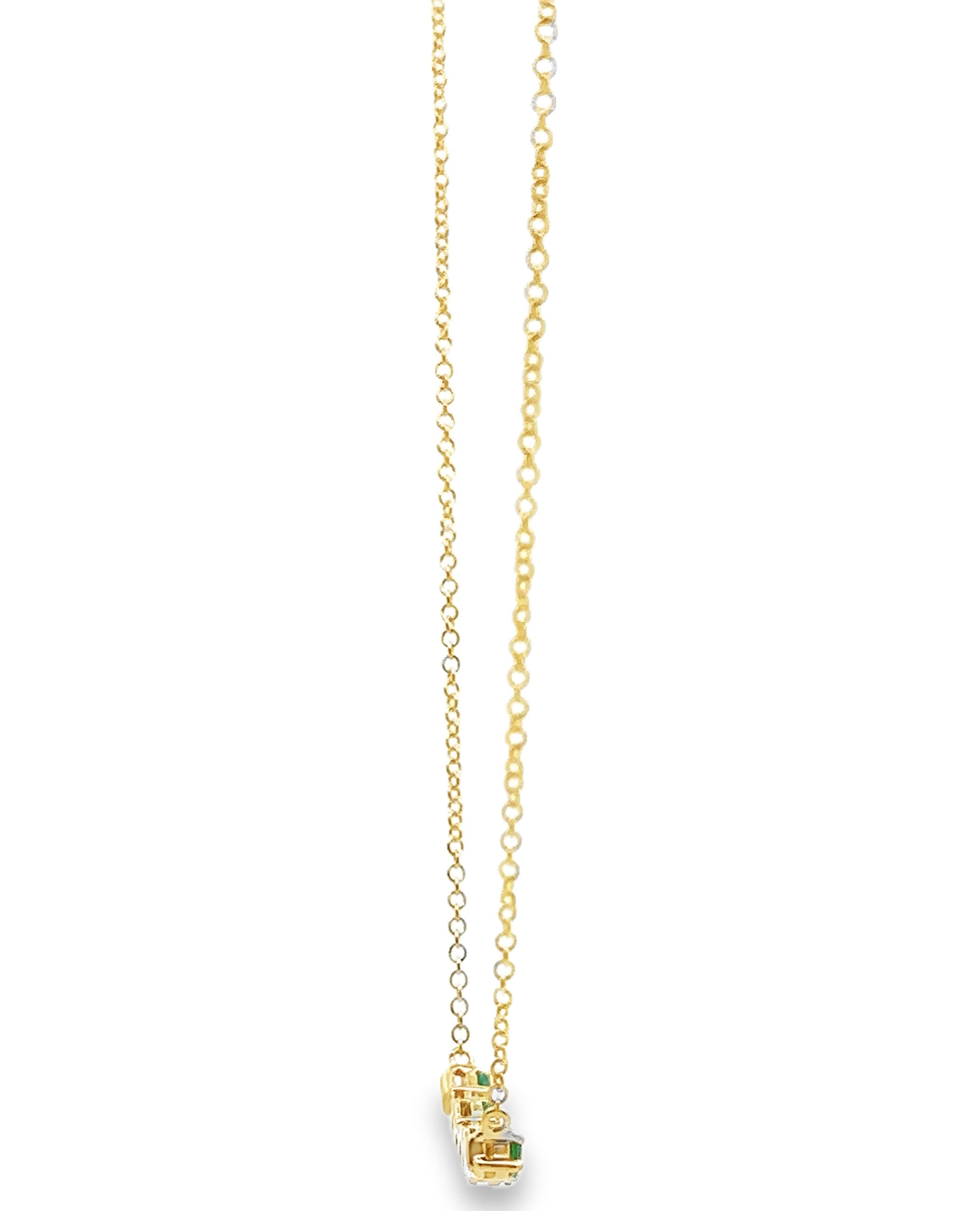 Allison Kaufman 14K Yellow Gold Emerald & Diamond Necklace
