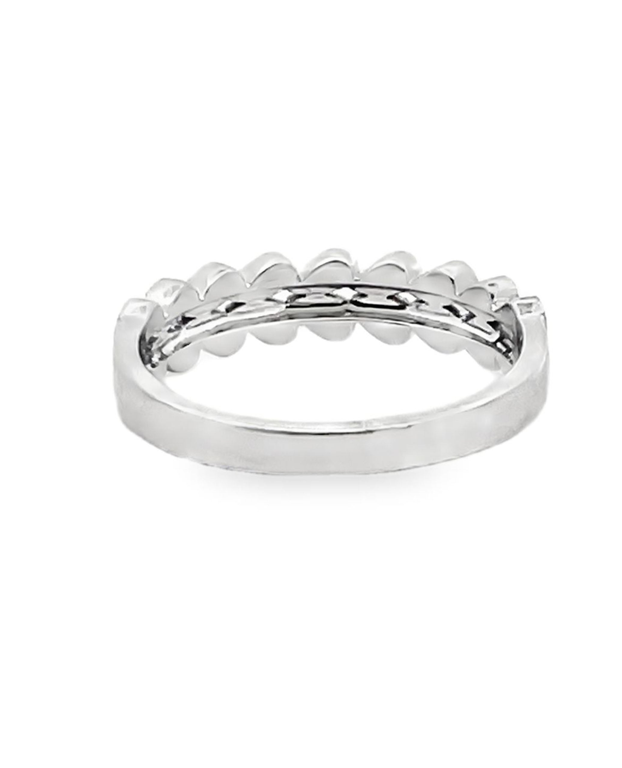 Allison Kaufman 14K White Gold Wedding Band with Diamonds- Size 7