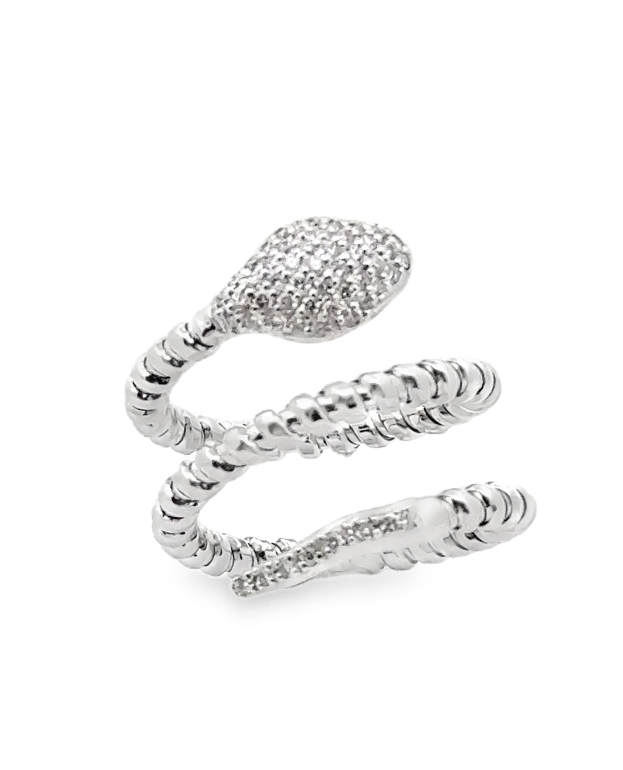 14K White Gold Snake Wrap Ring- Size 5.75